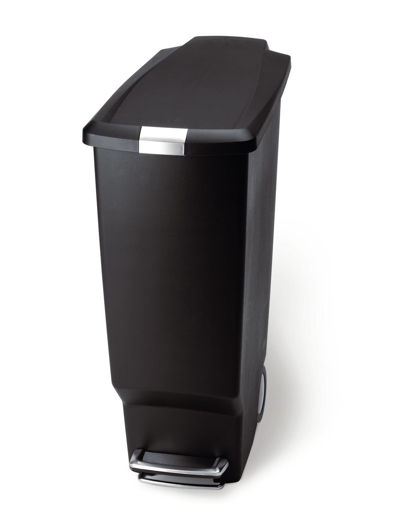 40-Litre Slim Plastic Pedal Bin, Black 40-Litre Slim Plastic Pedal Bin, Black