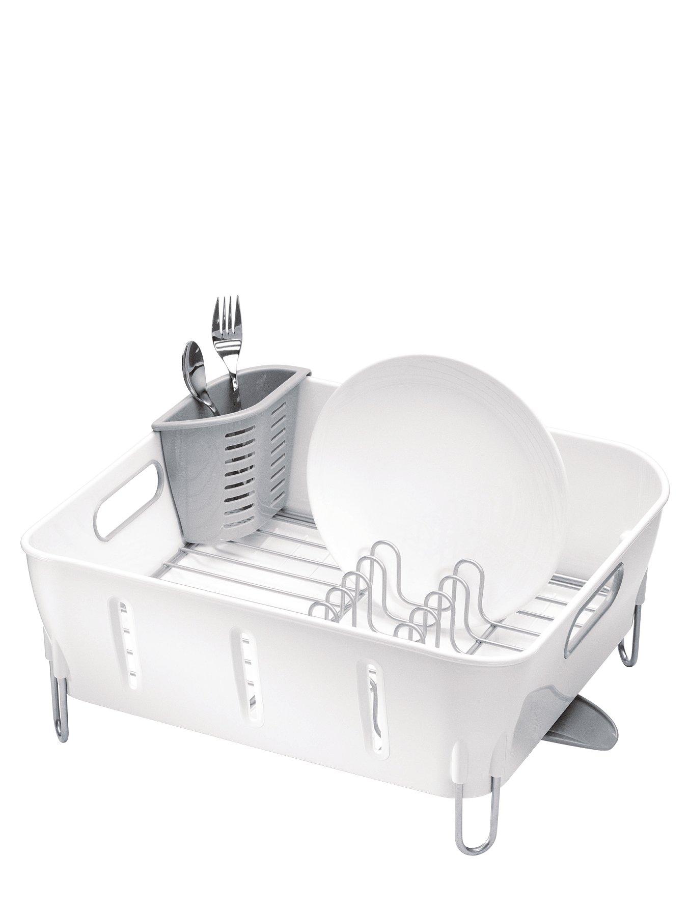Compact White Plastic Dishrack, White Compact White Plastic Dishrack, White
