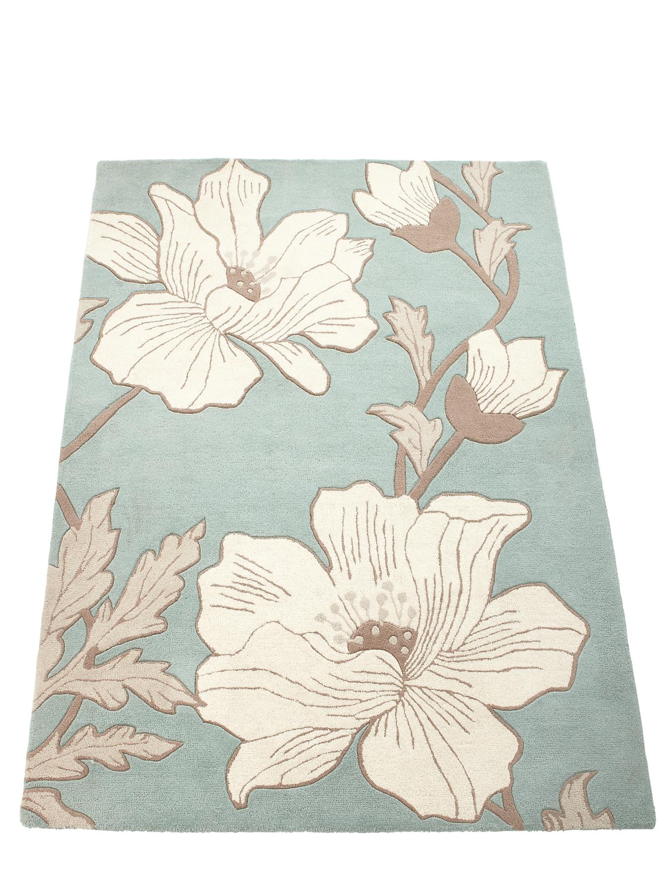 Magnolia Wool Rug, Black,Lavender Magnolia Wool Rug, Black,Lavender