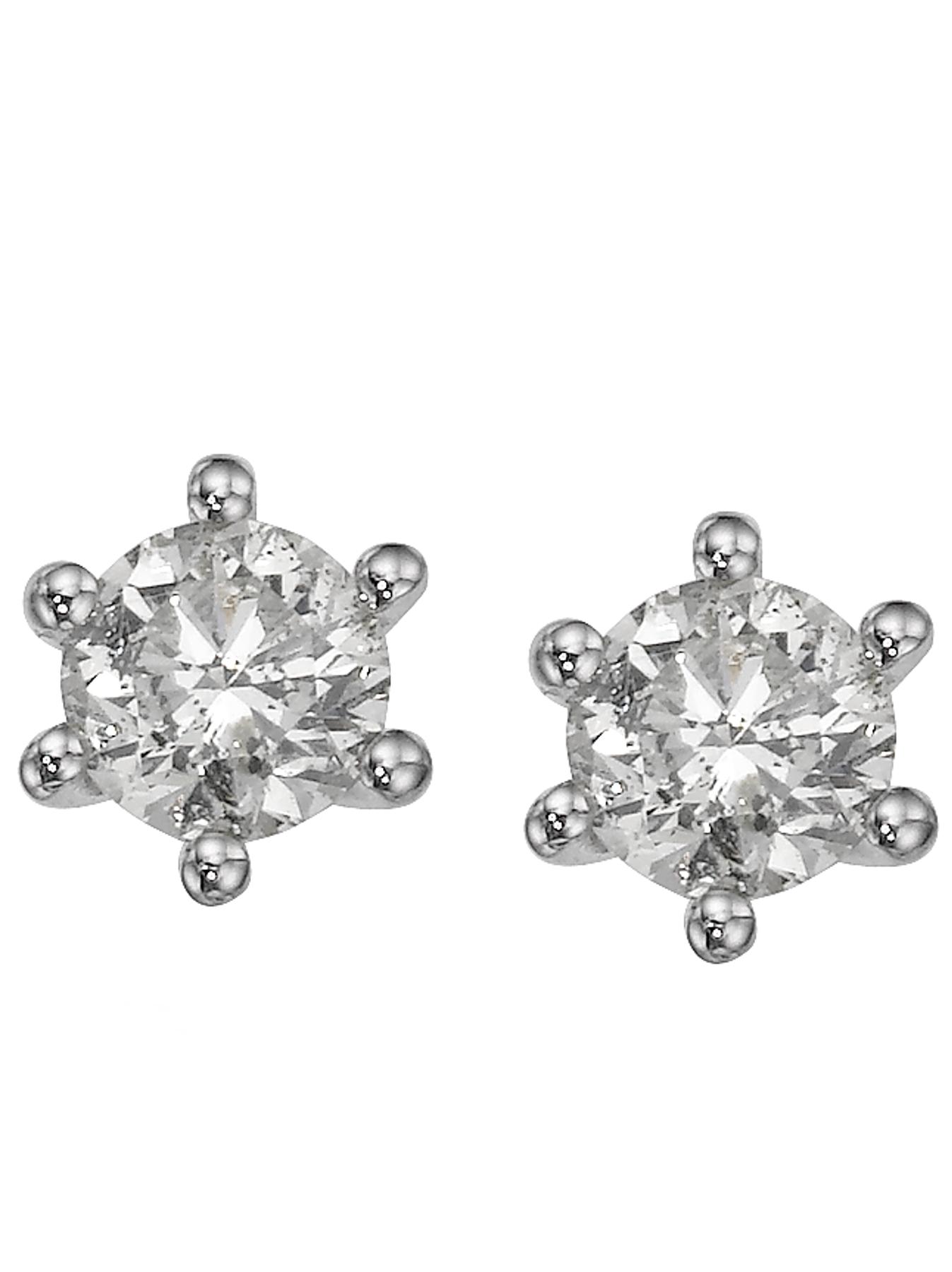 Sterling Silver 25 Point Diamond Solitaire Earrings Sterling Silver 25 Point Diamond Solitaire Earrings