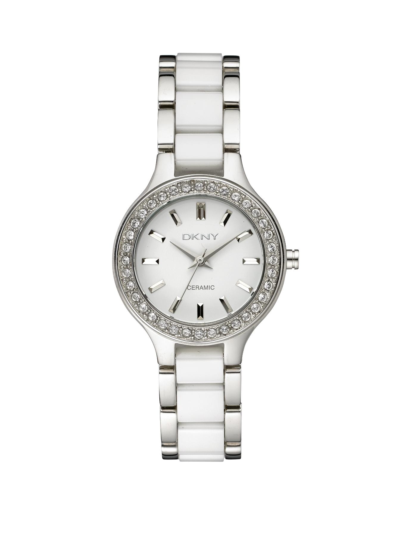 White Ceramic and Stainless Steel Ladies Watch White Ceramic and Stainless Steel Ladies Watch