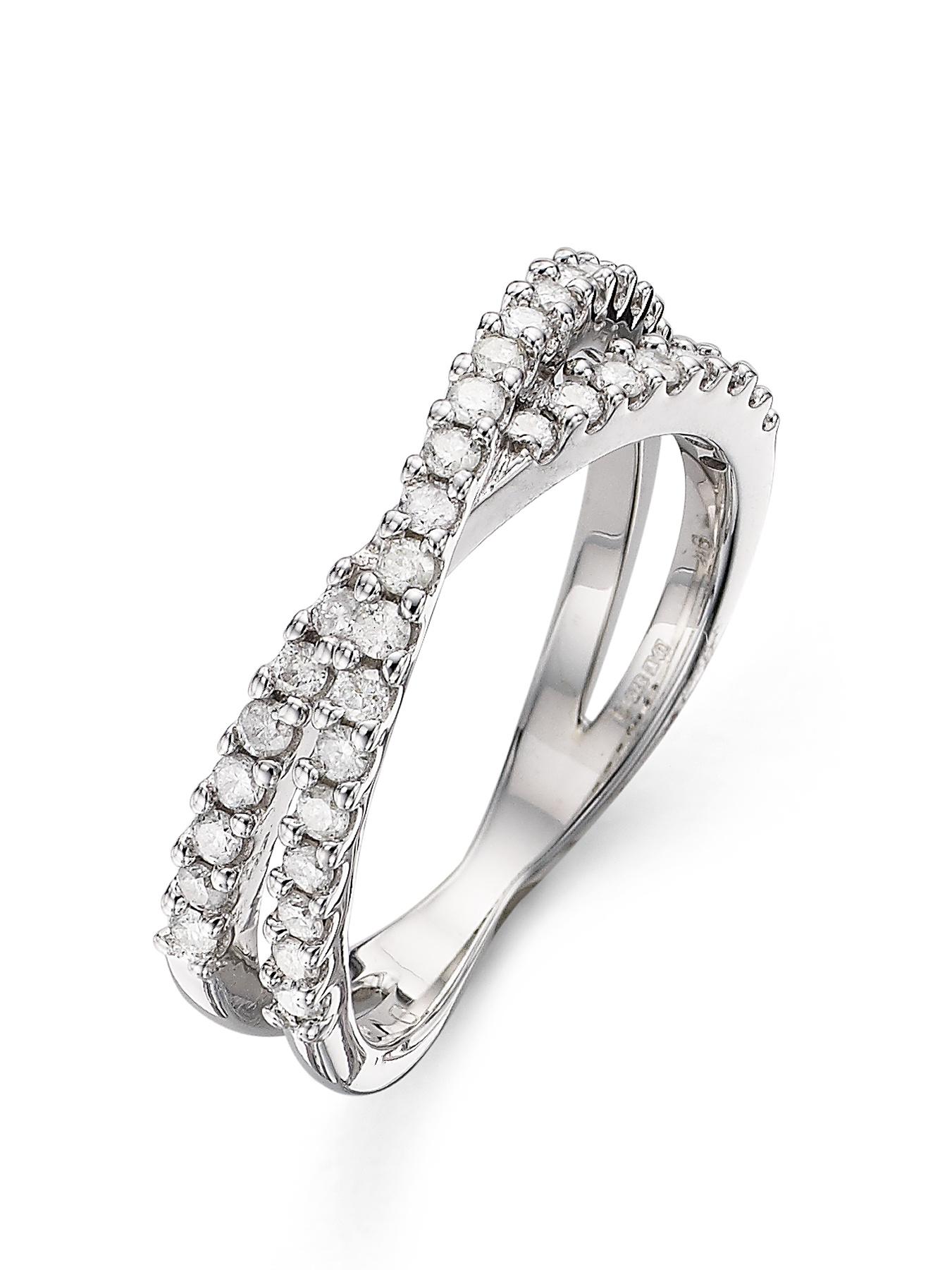 9 Carat White Gold 45 Point Diamond Double Band Ring 9 Carat White Gold 45 Point Diamond Double Band Ring