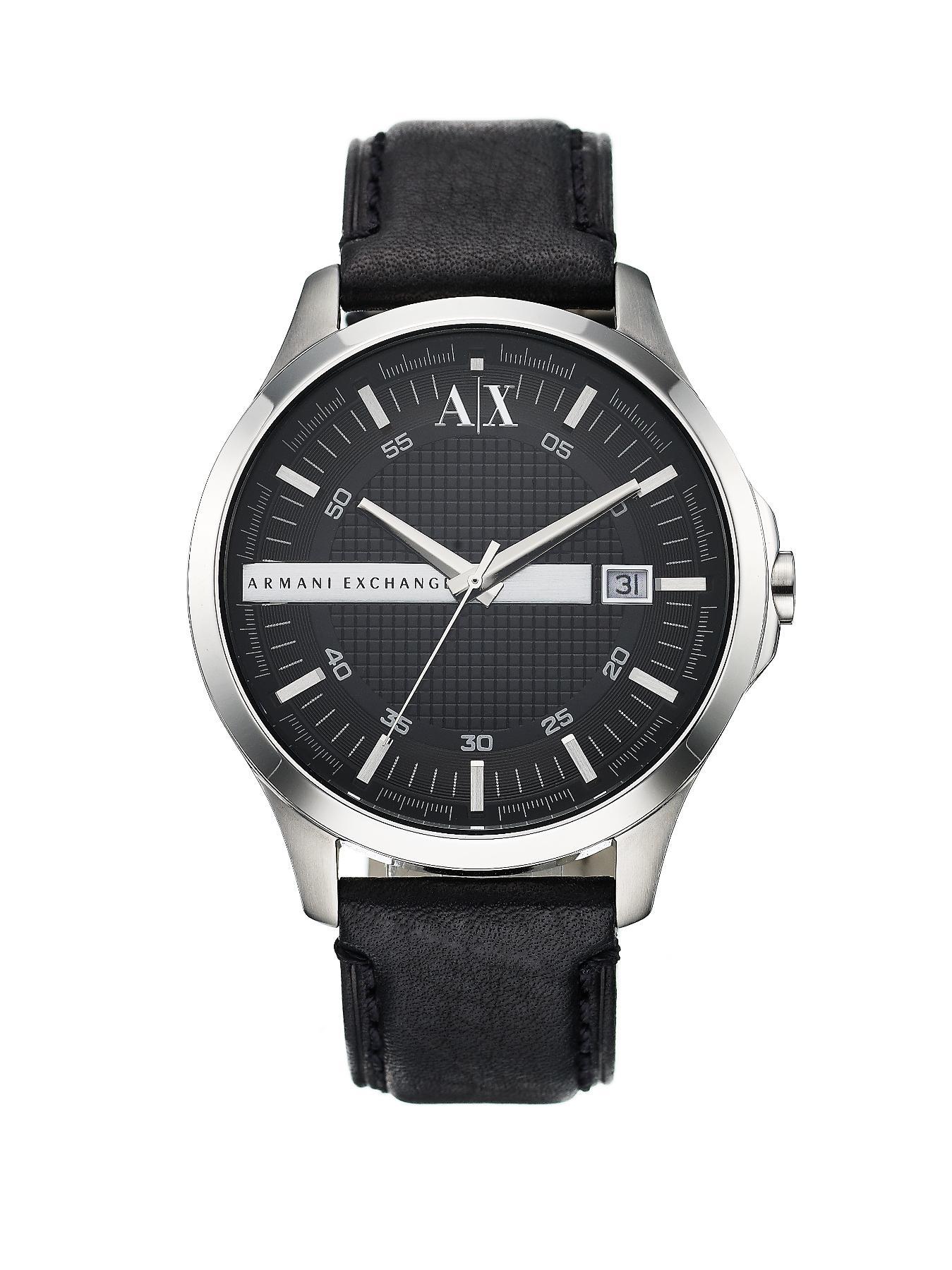 Black Leather Strap Mens Watch Black Leather Strap Mens Watch