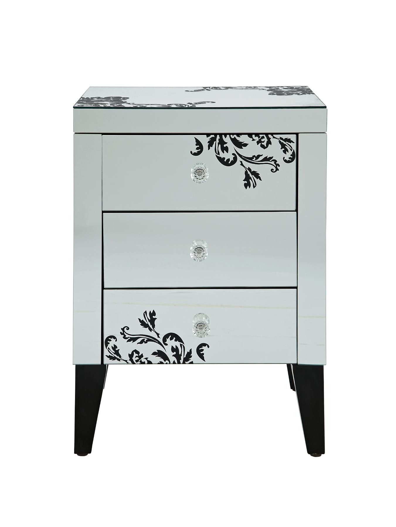 Scaramouche 3-Drawer Table, Silver,Bronze,Black Scaramouche 3-Drawer Table, Silver,Bronze,Black