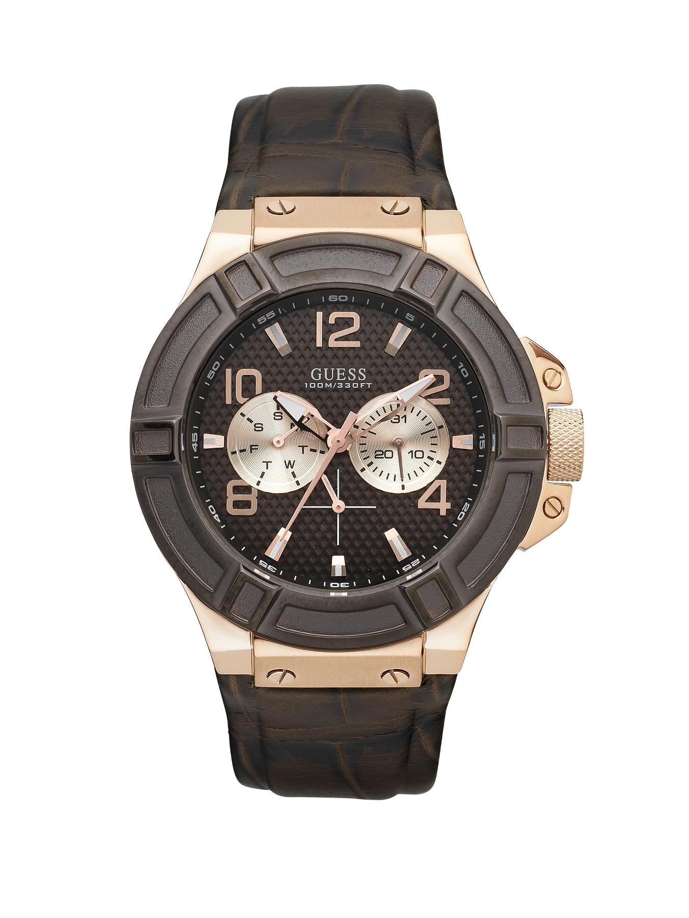Mens Rigor Brown Leather Strap Watch Mens Rigor Brown Leather Strap Watch
