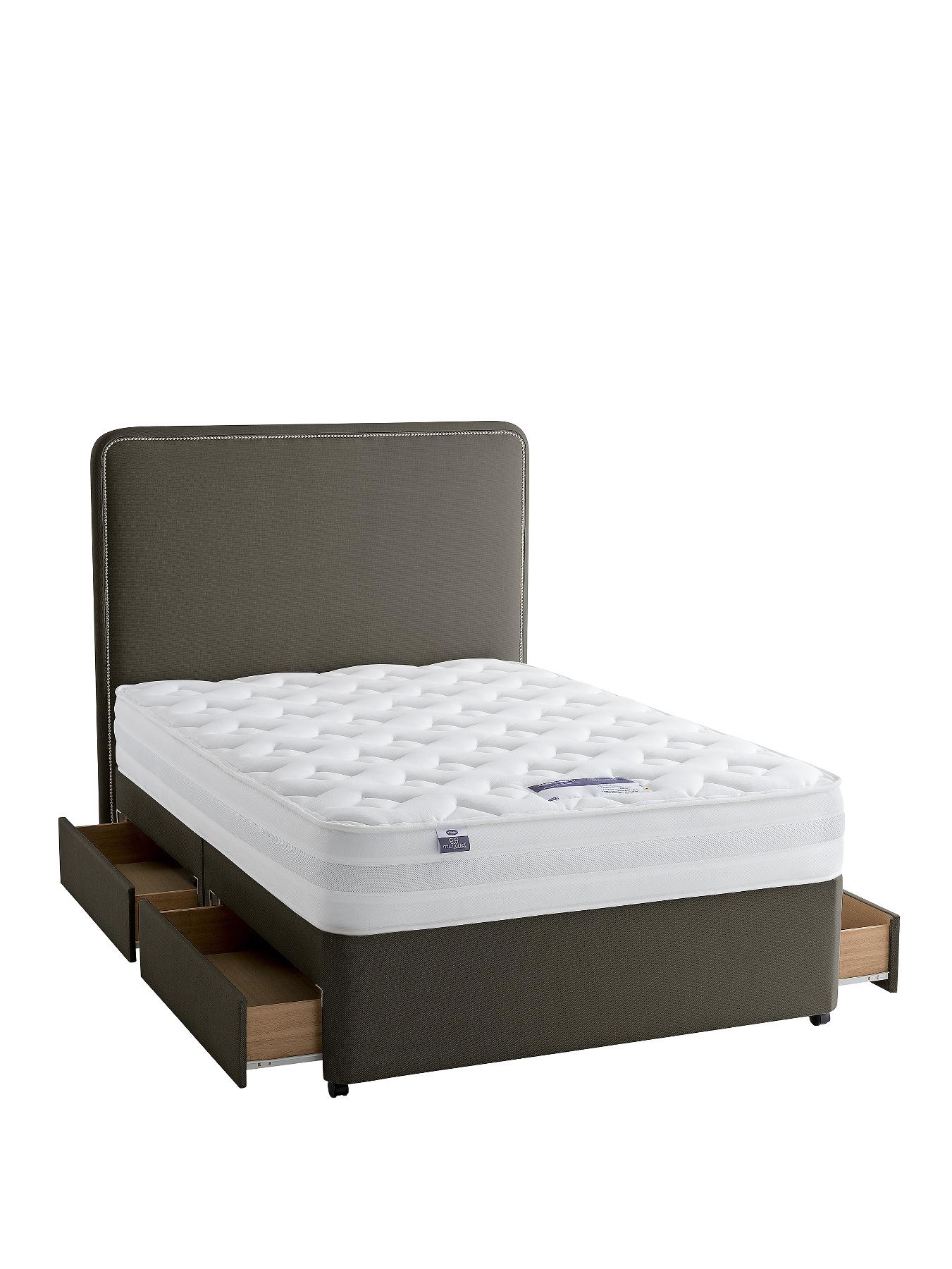 Mirapocket Luxury 1000 Memory Divan Bed with Optional Storage - Medium Firm, Grey,Charcoal Mirapocket Luxury 1000 Memory Divan Bed with Optional Storage - Medium Firm, Grey,Charcoal