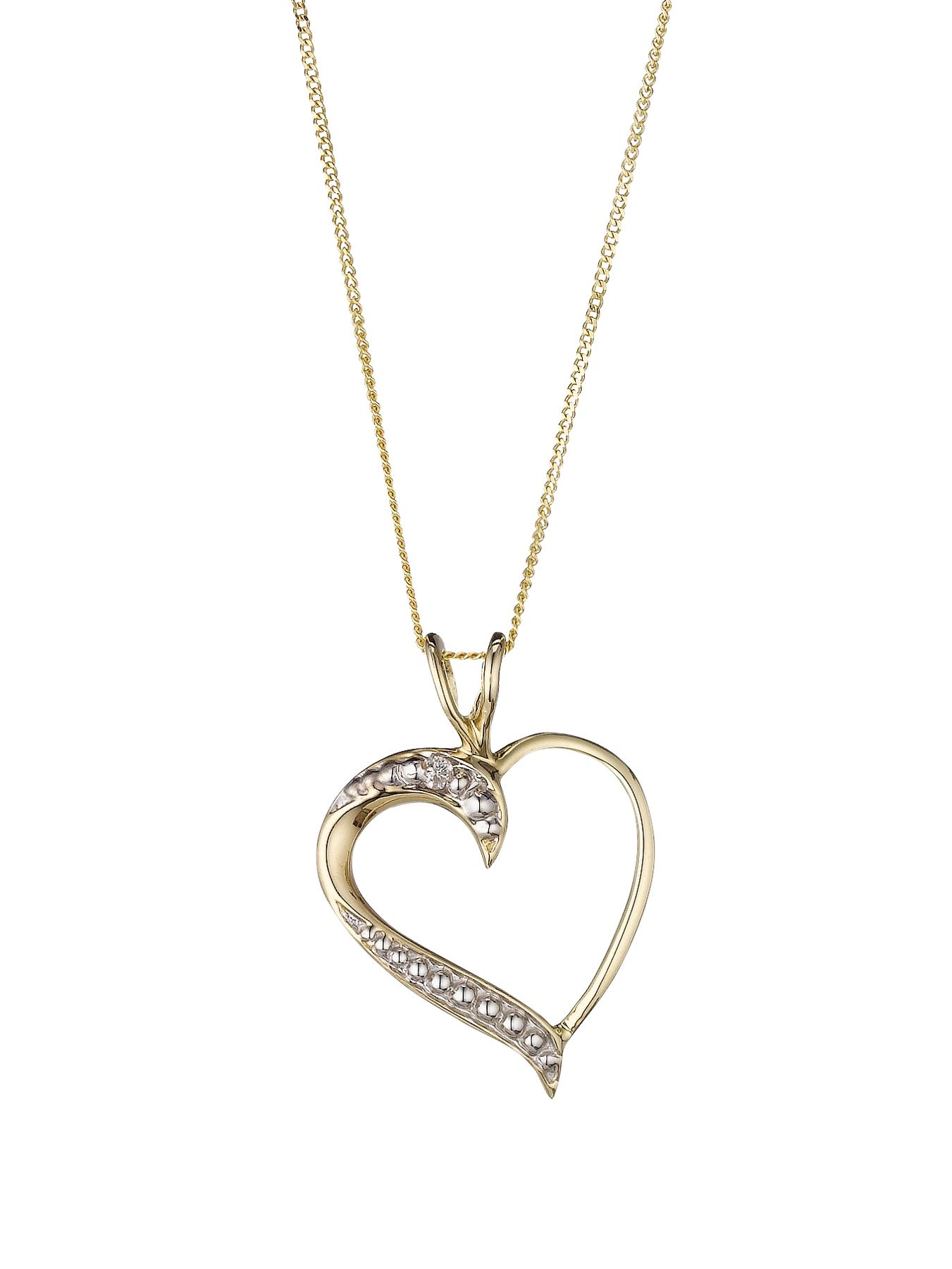 9 Carat Yellow Gold Diamond Set Heart Pendant 9 Carat Yellow Gold Diamond Set Heart Pendant