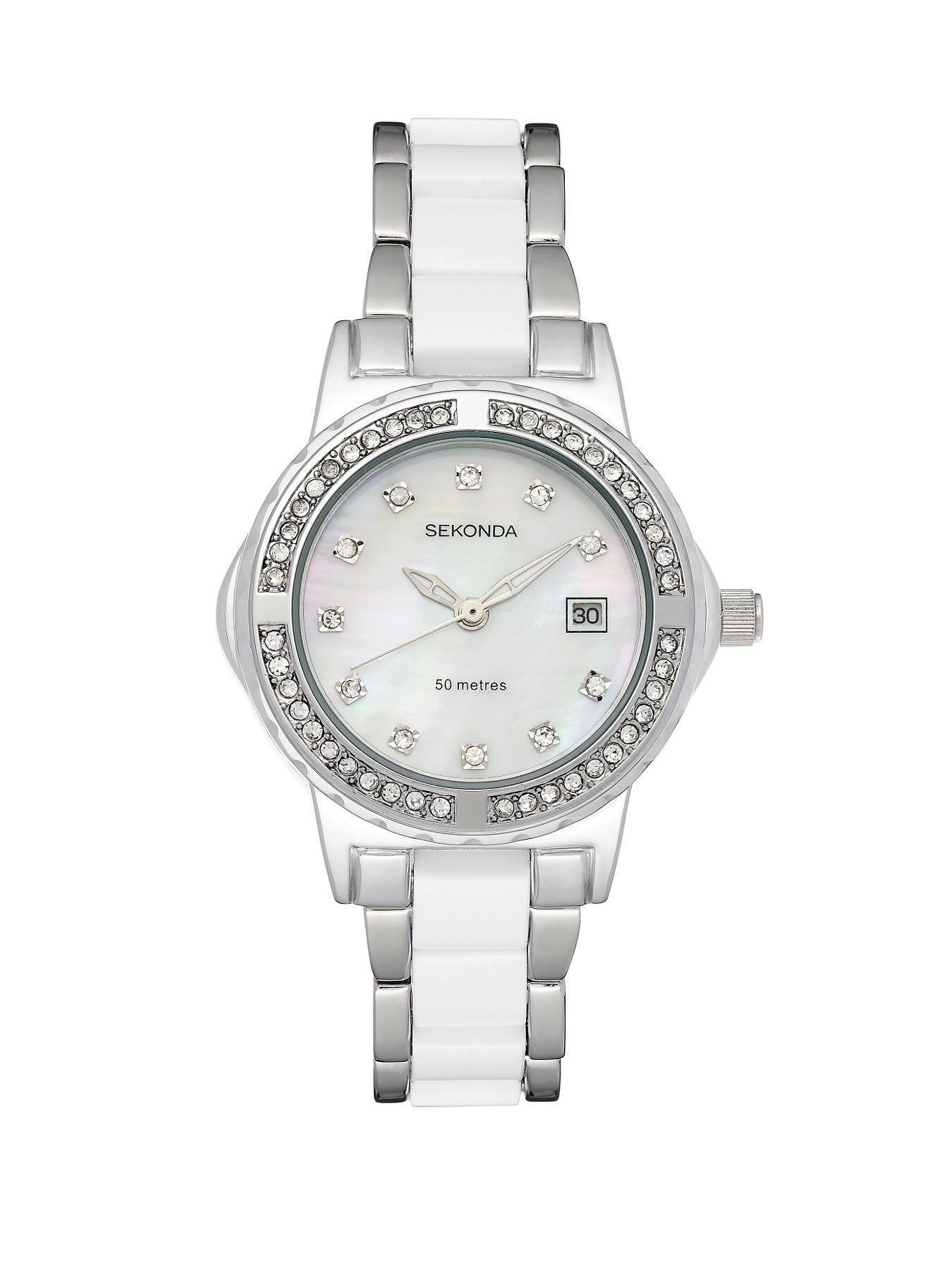 Ladies White and Stainless Steel Bracelet Watch Ladies White and Stainless Steel Bracelet Watch