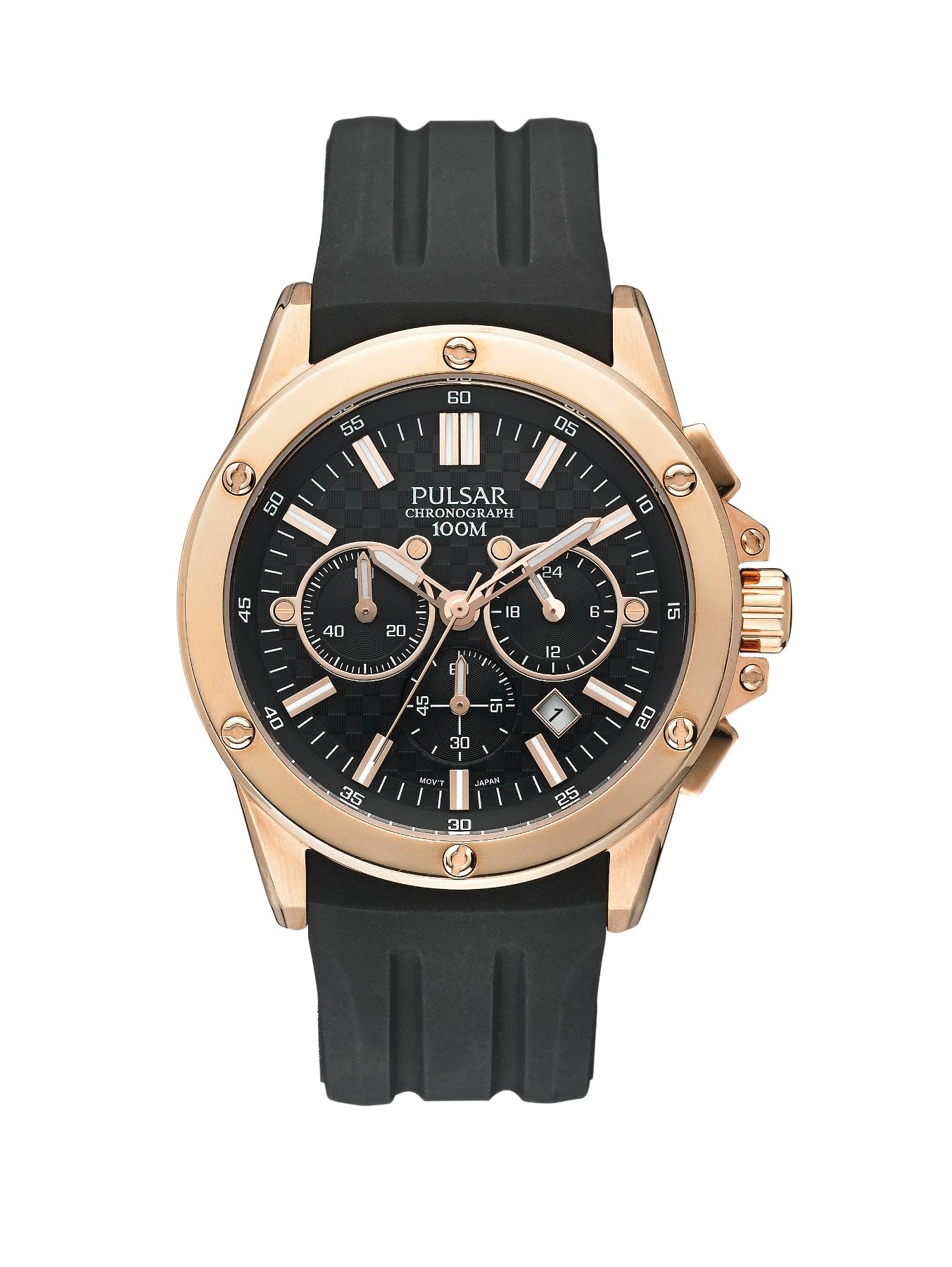 Mens Rose Gold Black Silicon Strap Watch Mens Rose Gold Black Silicon Strap Watch