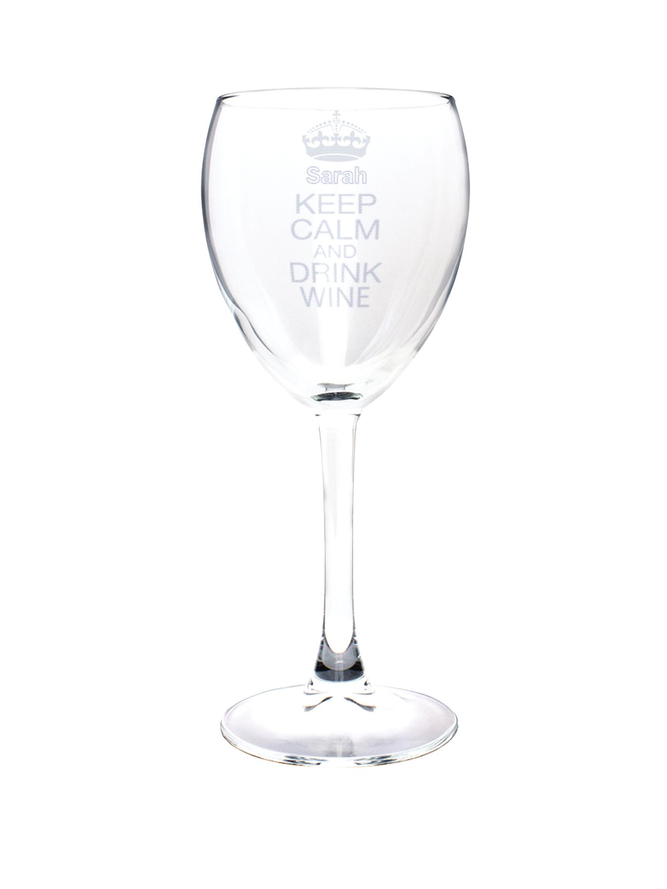 Personalised Keep Calm Wine Glass Personalised Keep Calm Wine Glass
