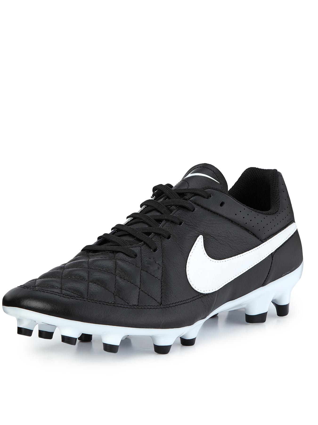 Mens Tiempo Genio Leather Firm Ground Football Boots, Black Mens Tiempo Genio Leather Firm Ground Football Boots, Black