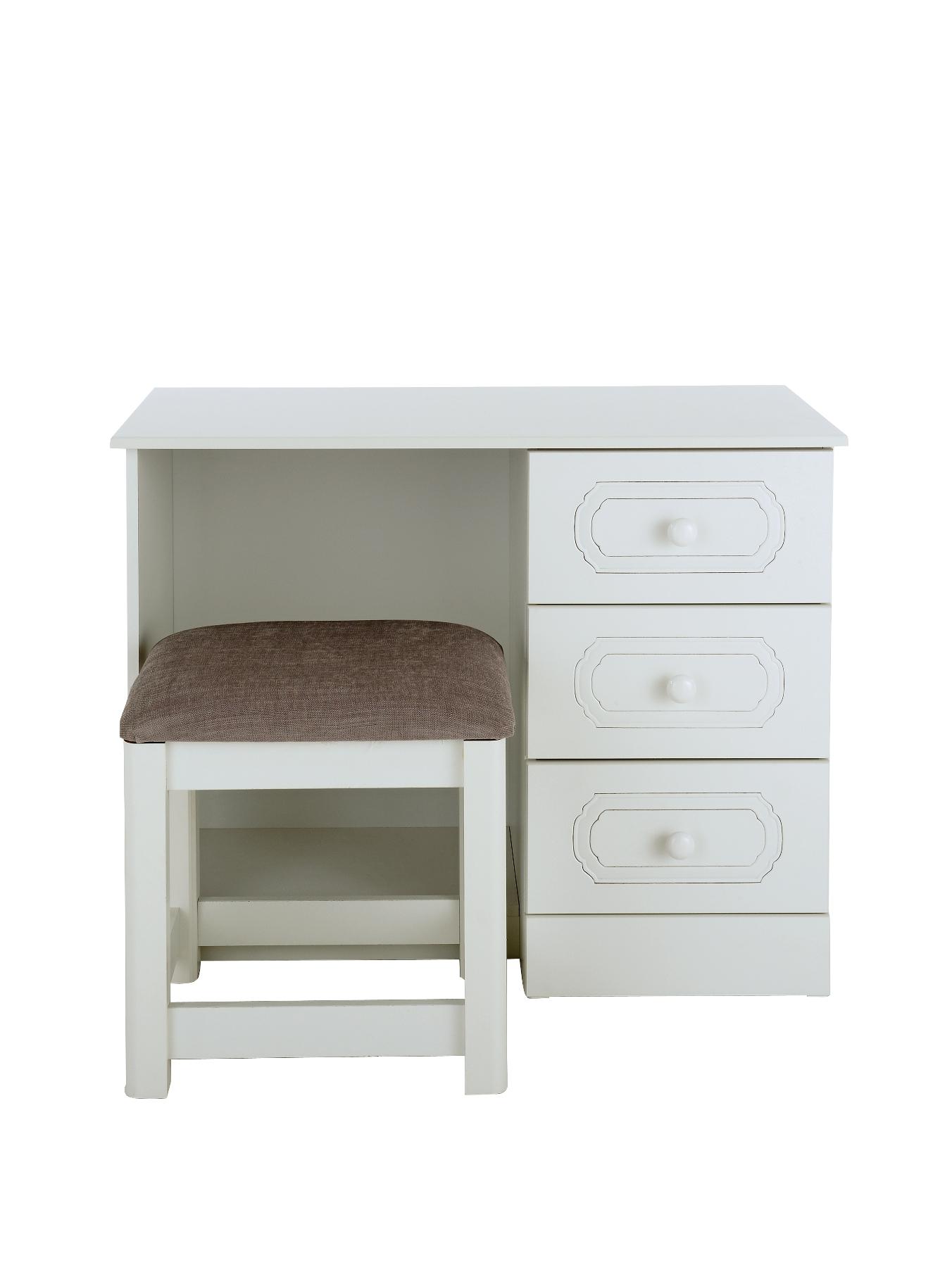Hudson Ready Assembled Dressing Table and Stool, White Hudson Ready Assembled Dressing Table and Stool, White