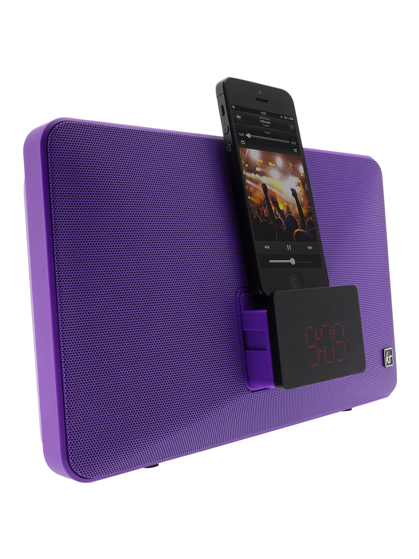 Fresh 8 Pin Lightning Clock Radio Speaker Docking Station - Purple Fresh 8 Pin Lightning Clock Radio Speaker Docking Station - Purple