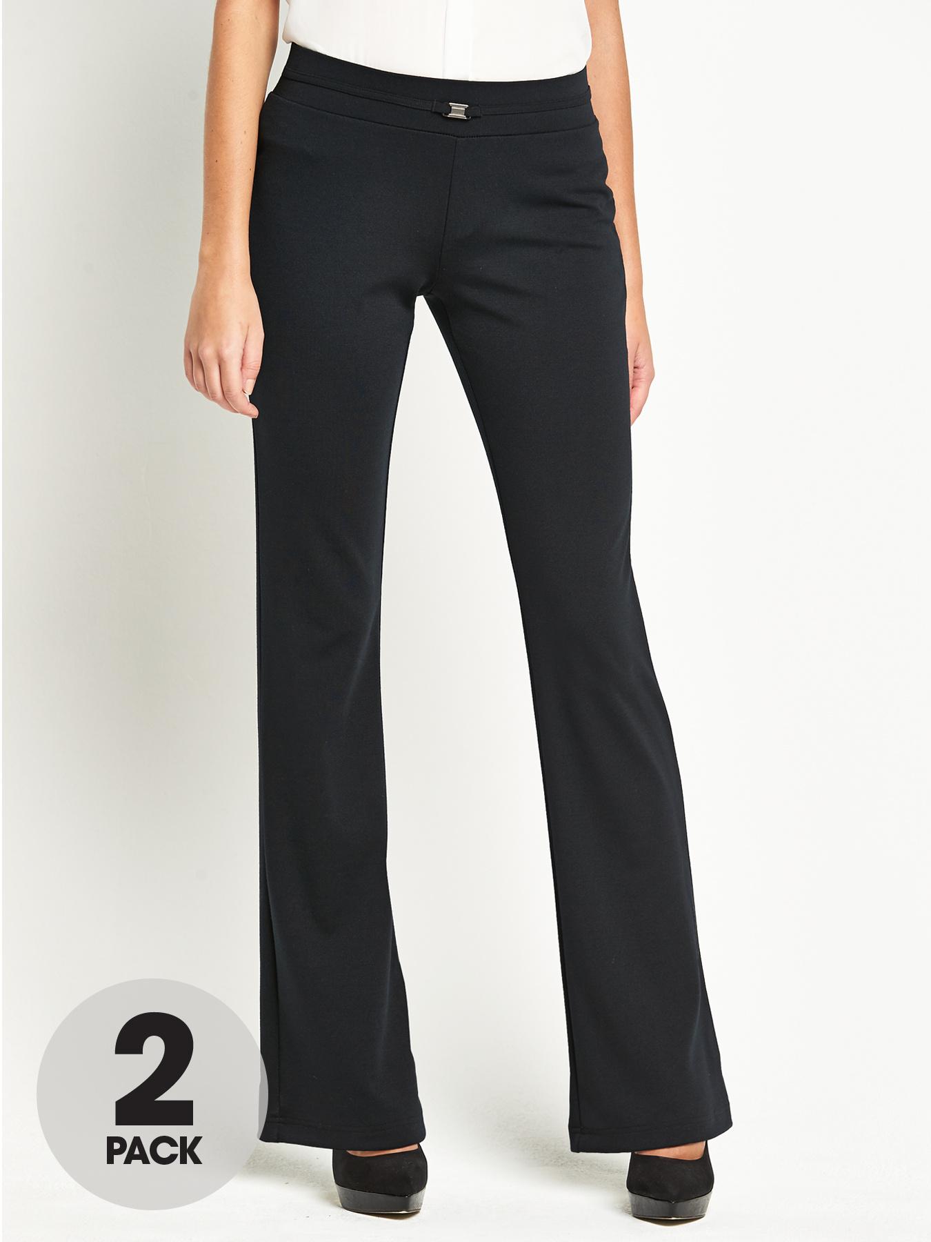 Jersey Slim Boot Trousers (2 Pack), Black Jersey Slim Boot Trousers (2 Pack), Black