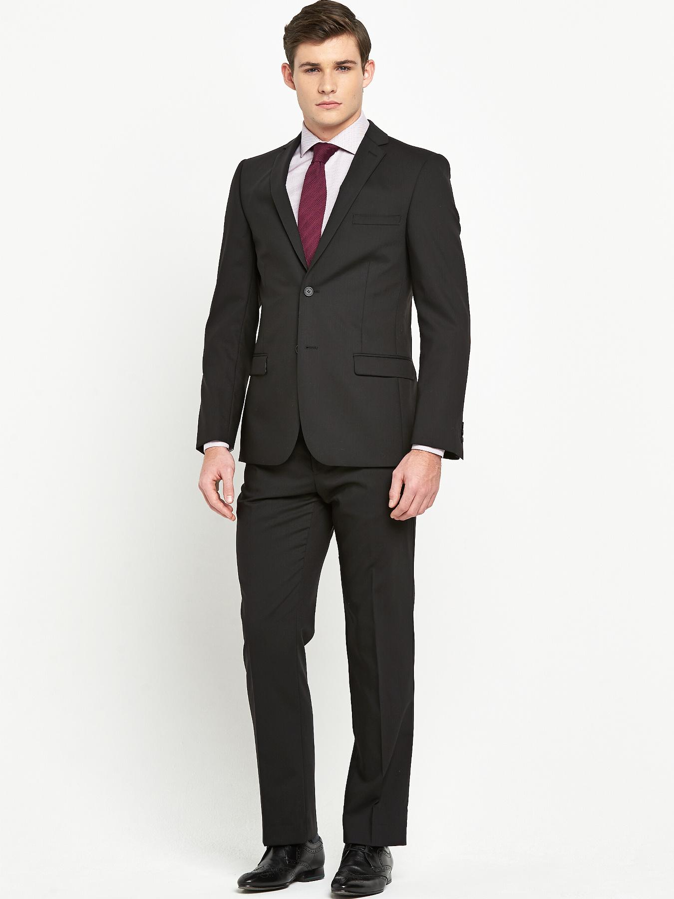 Mens No Ordinary Joe 2 Piece Suit - Black, Black Mens No Ordinary Joe 2 Piece Suit - Black, Black