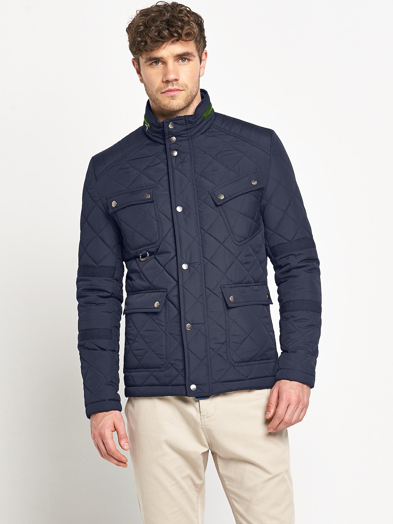 Littlewoods Mens Quilted Jacket, Navy Special Savings Today at