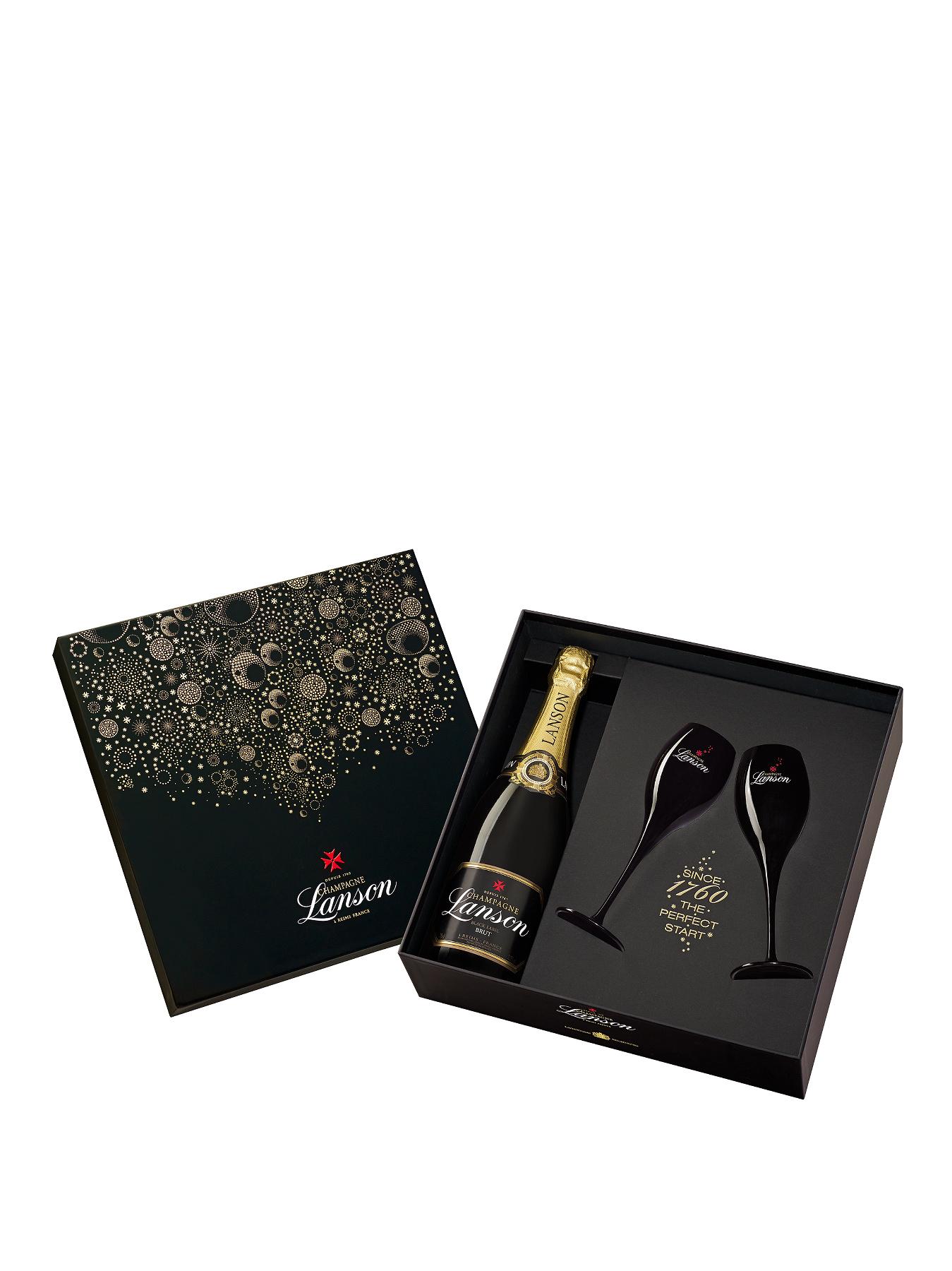 Black Label Champagne Deluxe Gift Pack with 2 black champagne flutes Black Label Champagne Deluxe Gift Pack with 2 black champagne flutes