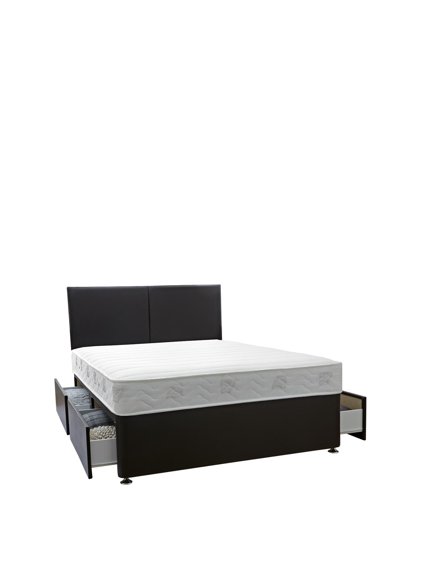Memory Divan Bed (includes headboard), Black,Grey,Chocolate Memory Divan Bed (includes headboard), Black,Grey,Chocolate