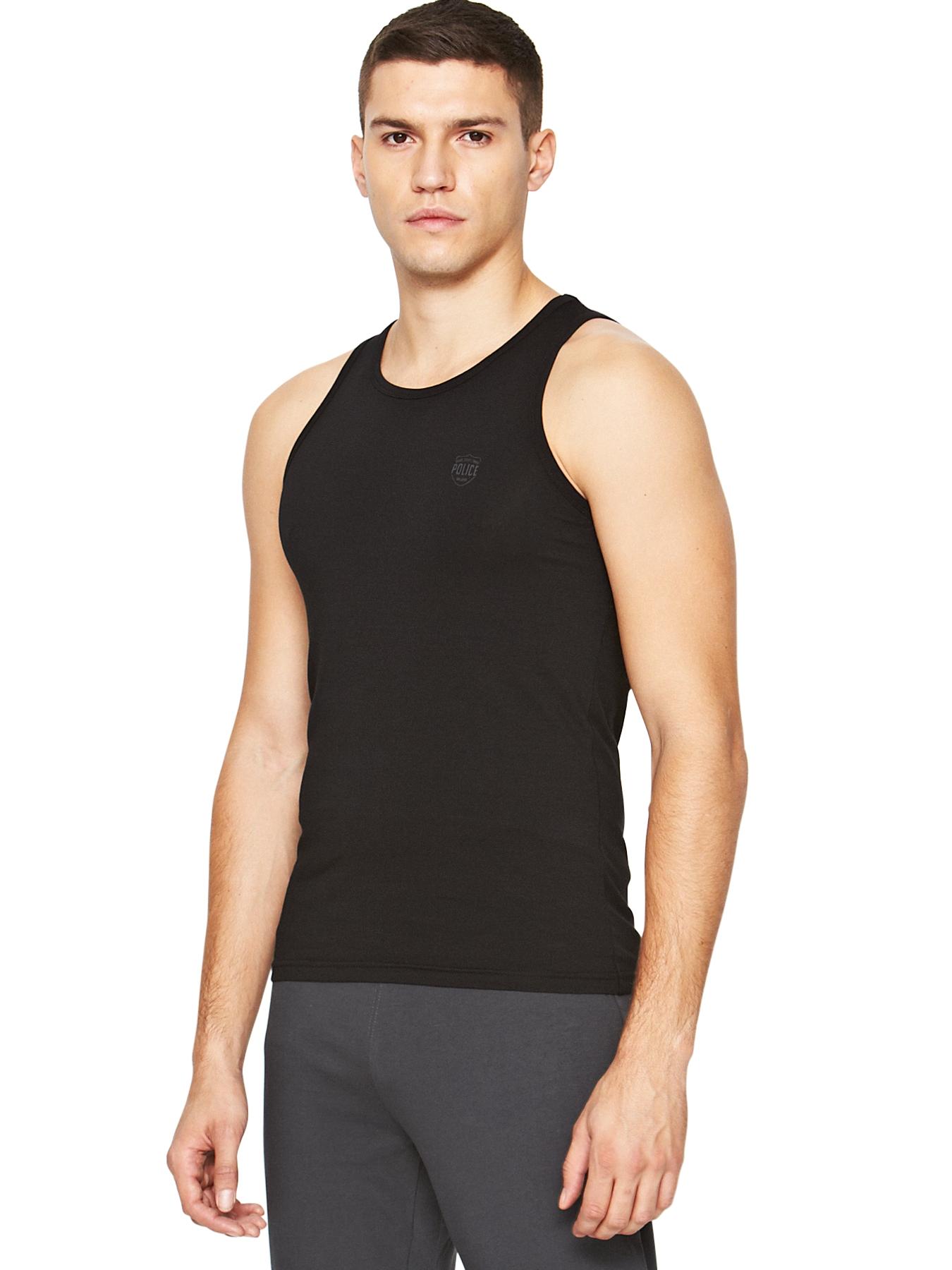 Mens Logo Single Vest, Black,White,Grey Mens Logo Single Vest, Black,White,Grey