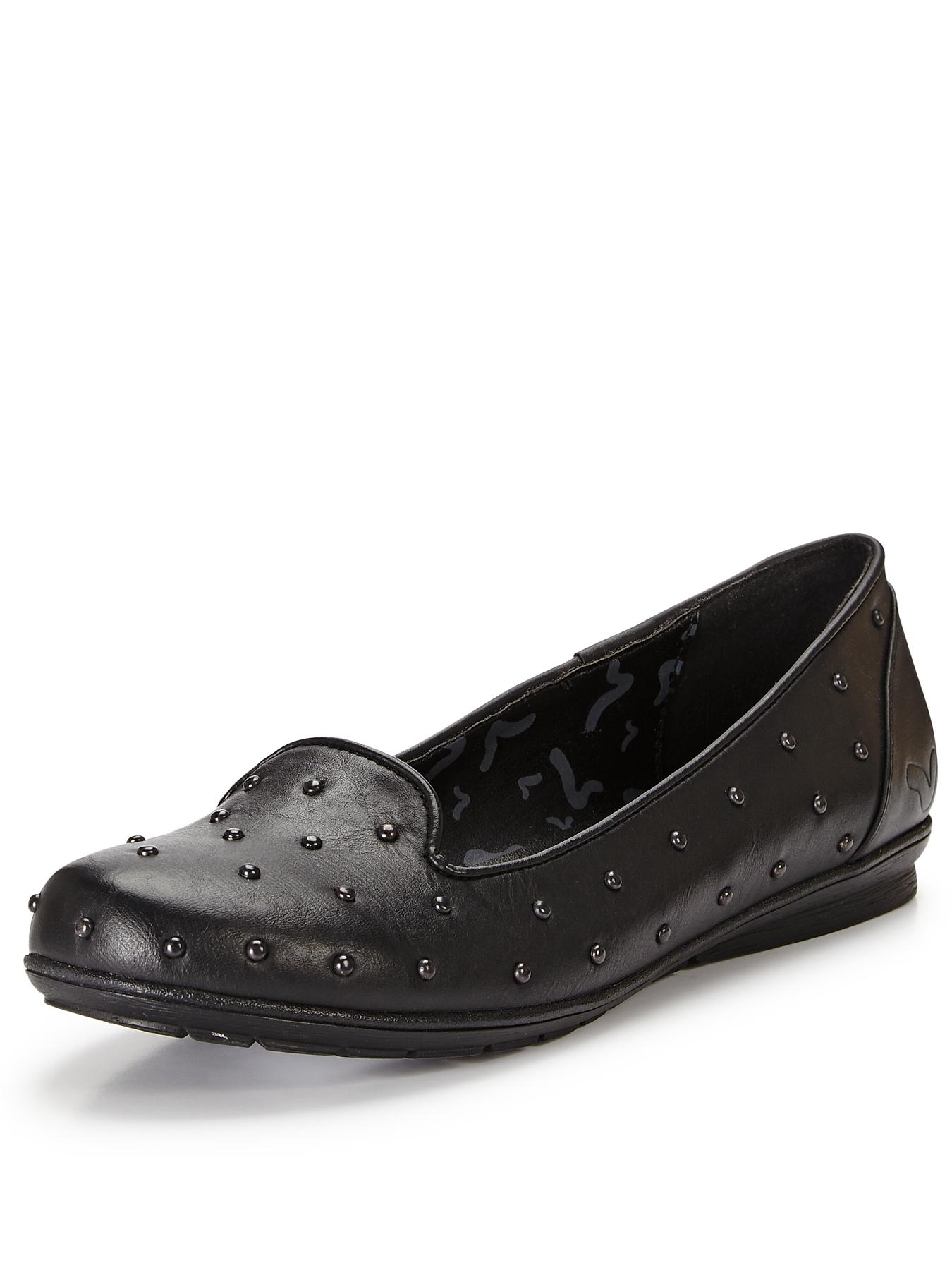 Fion Flat Tab Shoes, Black Fion Flat Tab Shoes, Black