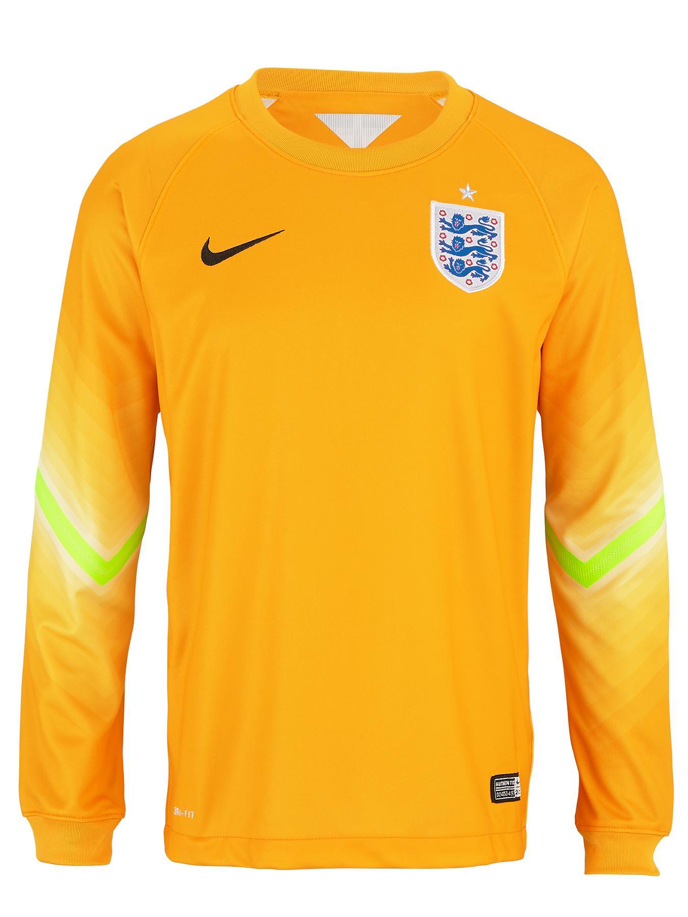 England 2014/15 Junior Long Sleeved Goal Keeper Shirt, Yellow England 2014/15 Junior Long Sleeved Goal Keeper Shirt, Yellow