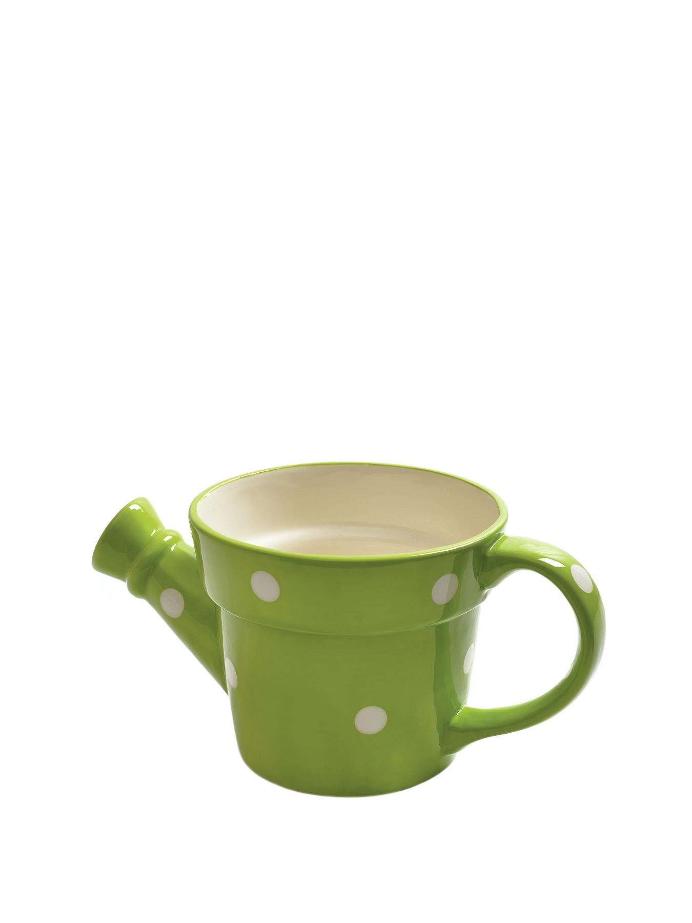 Watering Can Planter - Green and White Spots Watering Can Planter - Green and White Spots