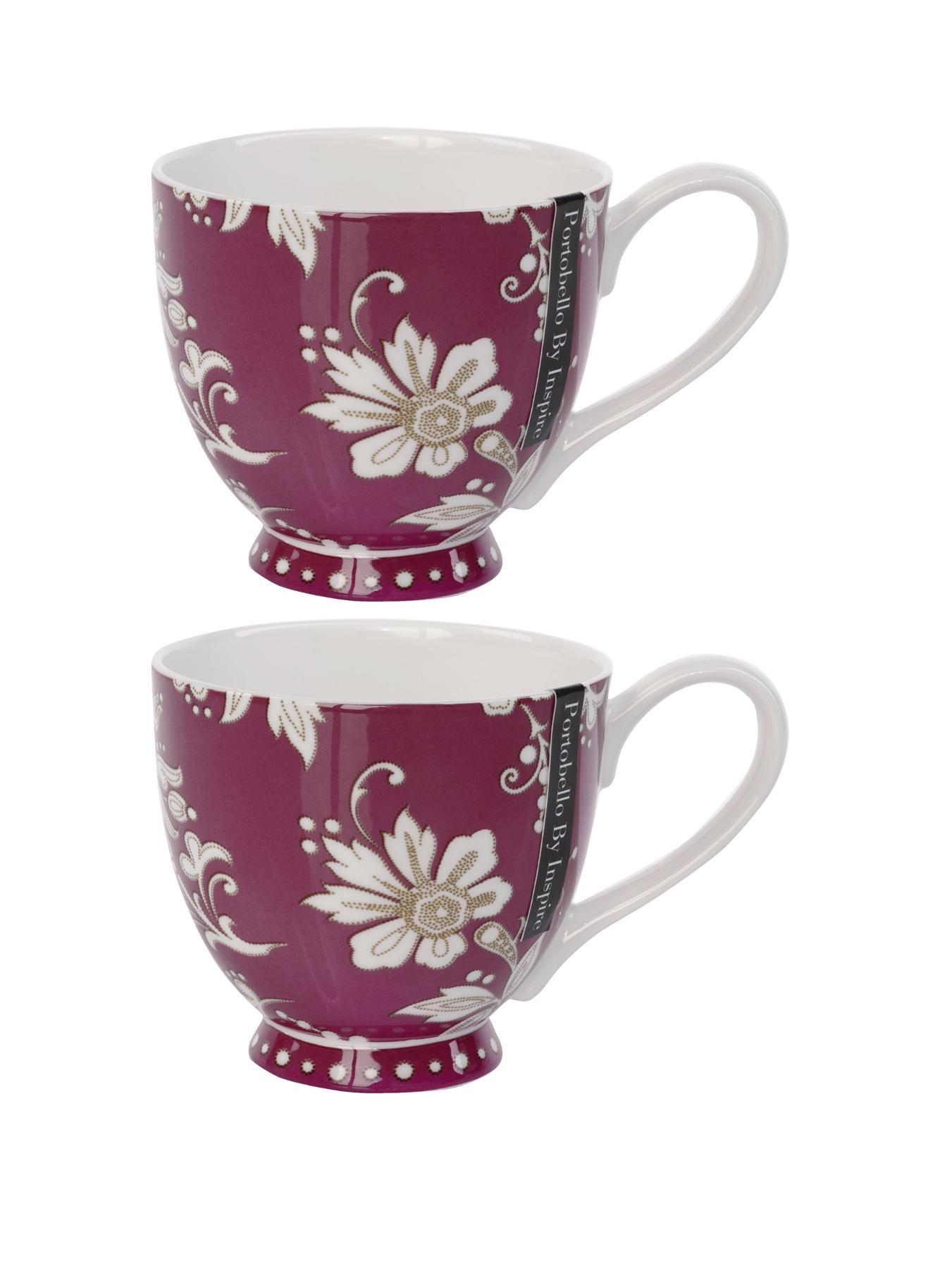 Lexi Burgundy Footed Mugs - Burgundy (set of 2) Lexi Burgundy Footed Mugs - Burgundy (set of 2)
