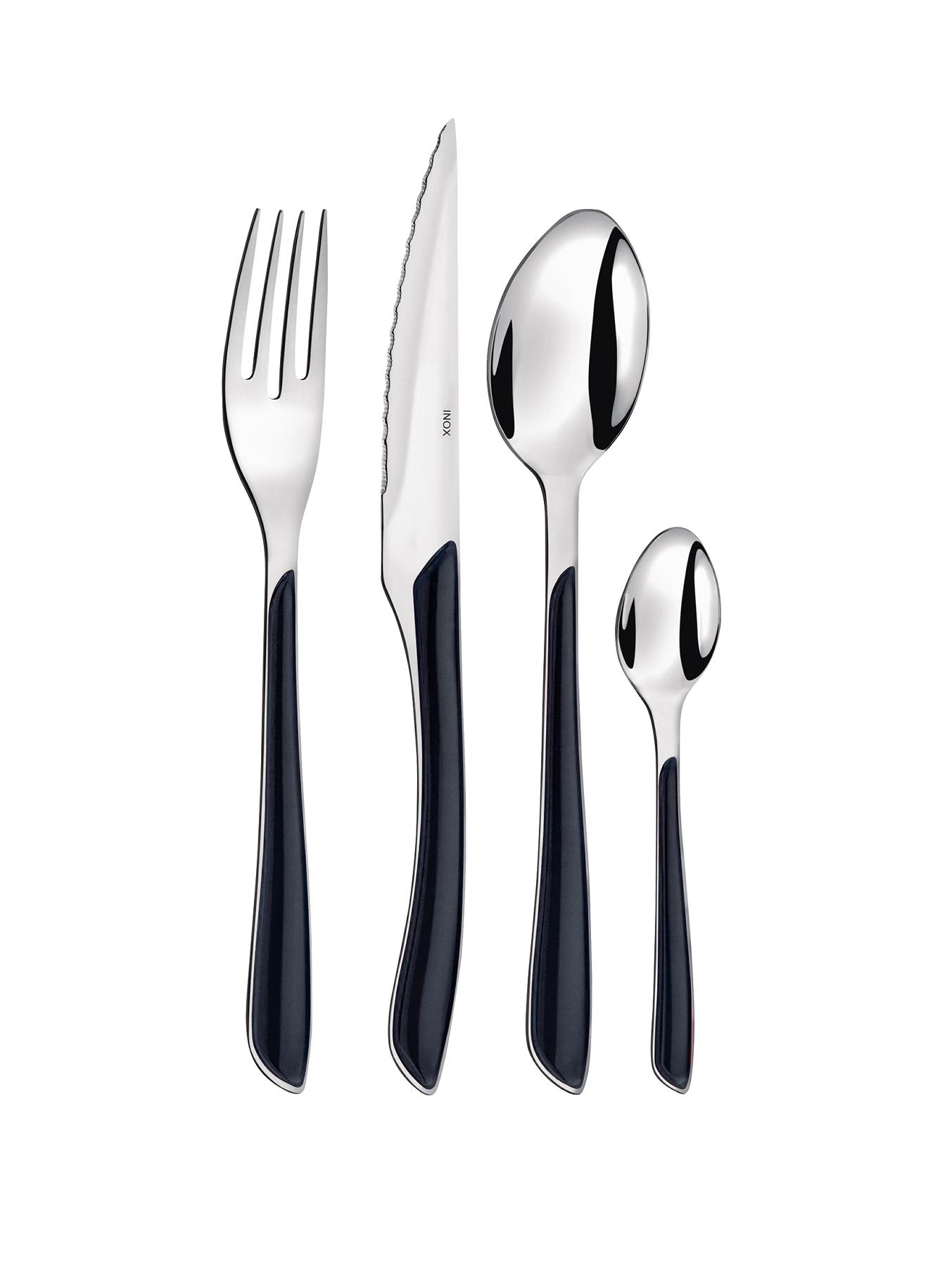 24-Piece Colourful Eclat Cutlery Set - Black 24-Piece Colourful Eclat Cutlery Set - Black