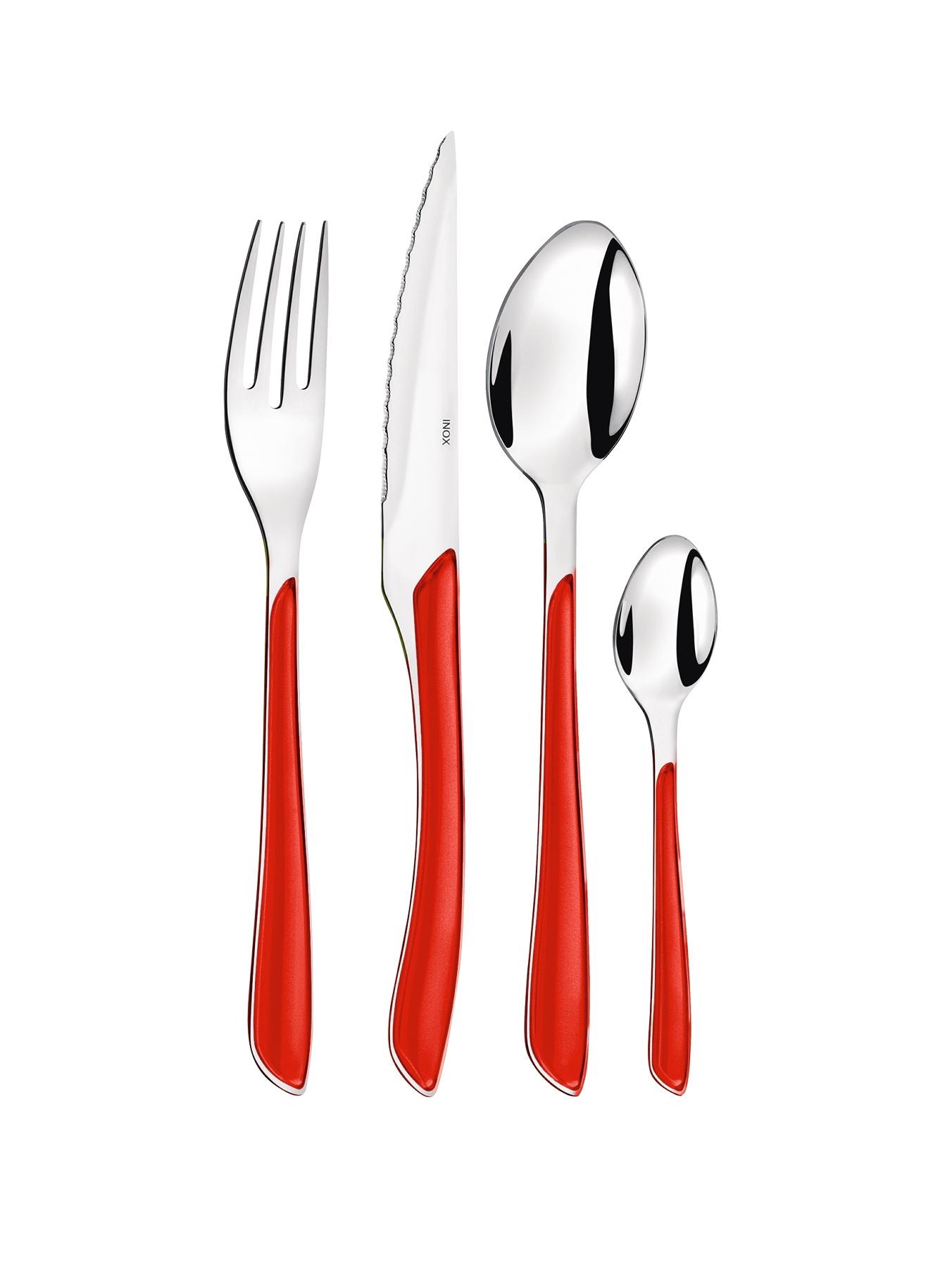24-Piece Colourful Eclat Cutlery Set - Red 24-Piece Colourful Eclat Cutlery Set - Red