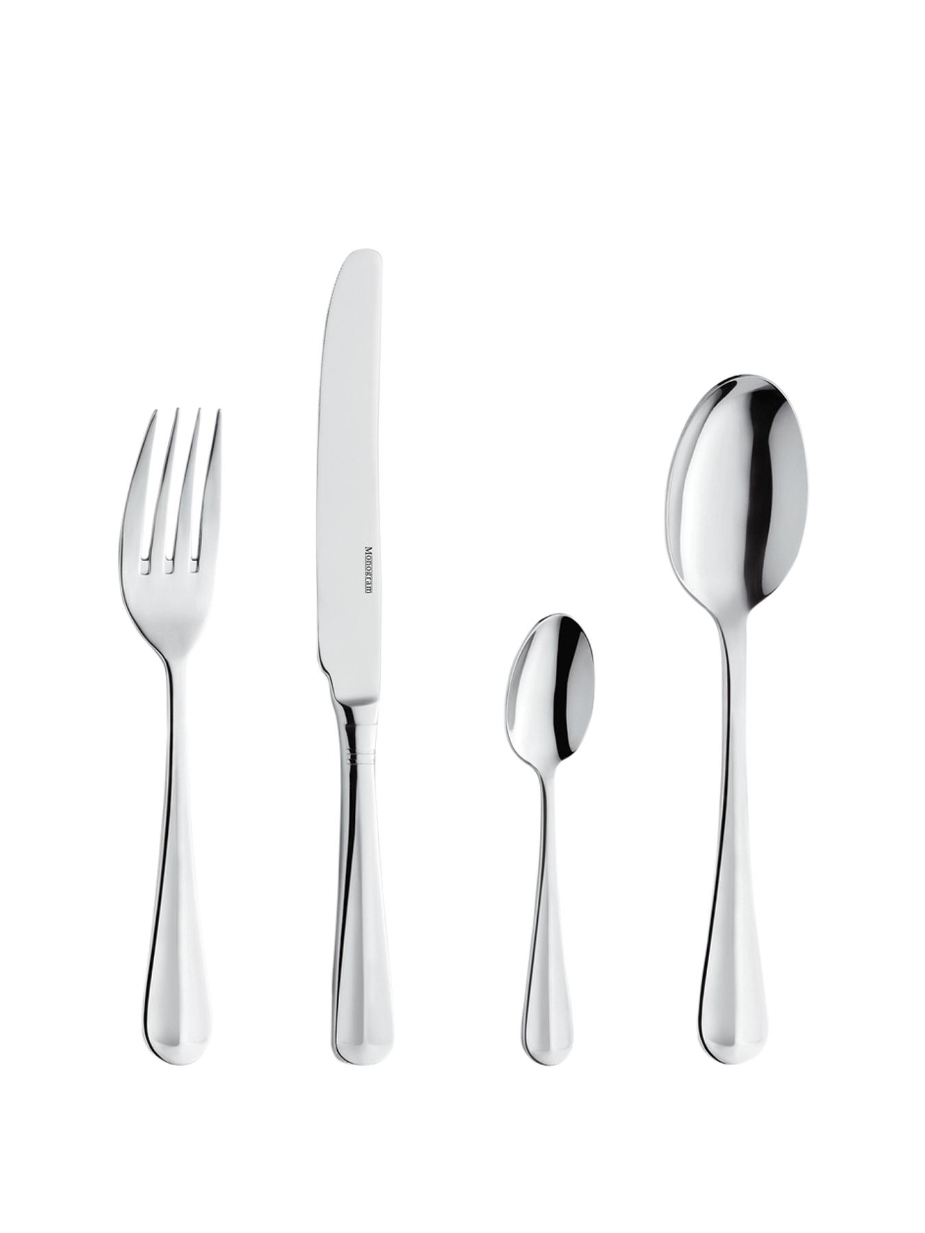 Monogram 16 Piece Rattail Cutlery Set Monogram 16 Piece Rattail Cutlery Set