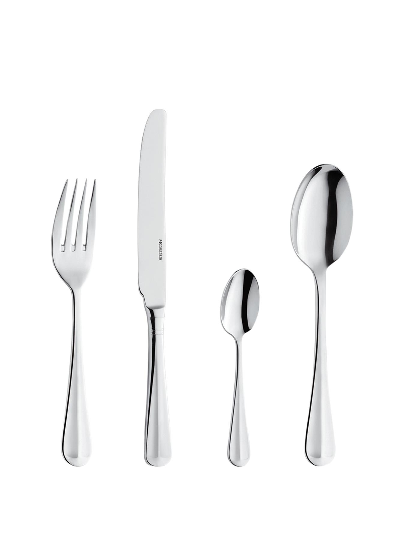 Monogram 44 Piece Rattail Cutlery Set Monogram 44 Piece Rattail Cutlery Set