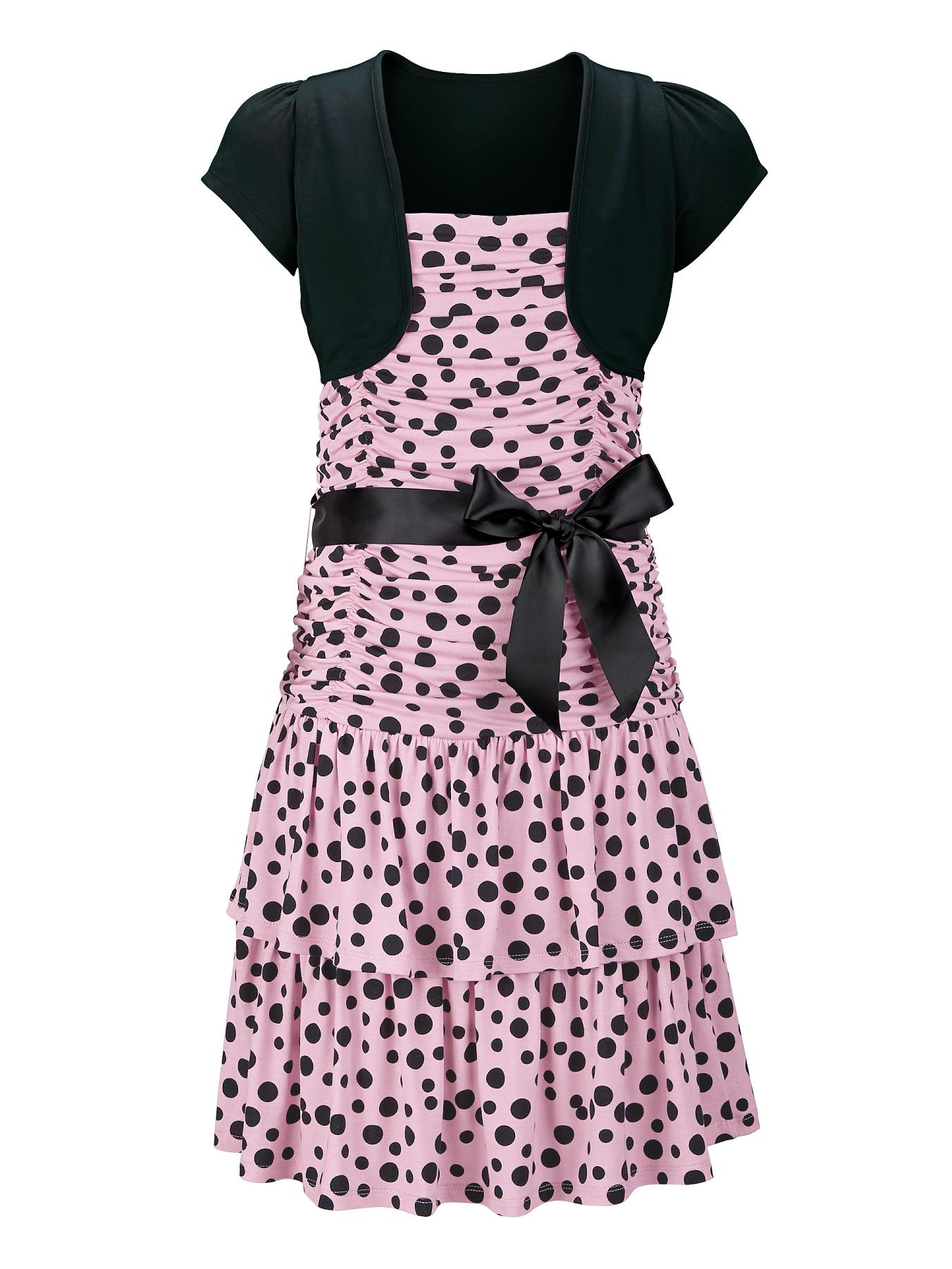 Girls Ruffle Bolero Dress, Pink Girls Ruffle Bolero Dress, Pink
