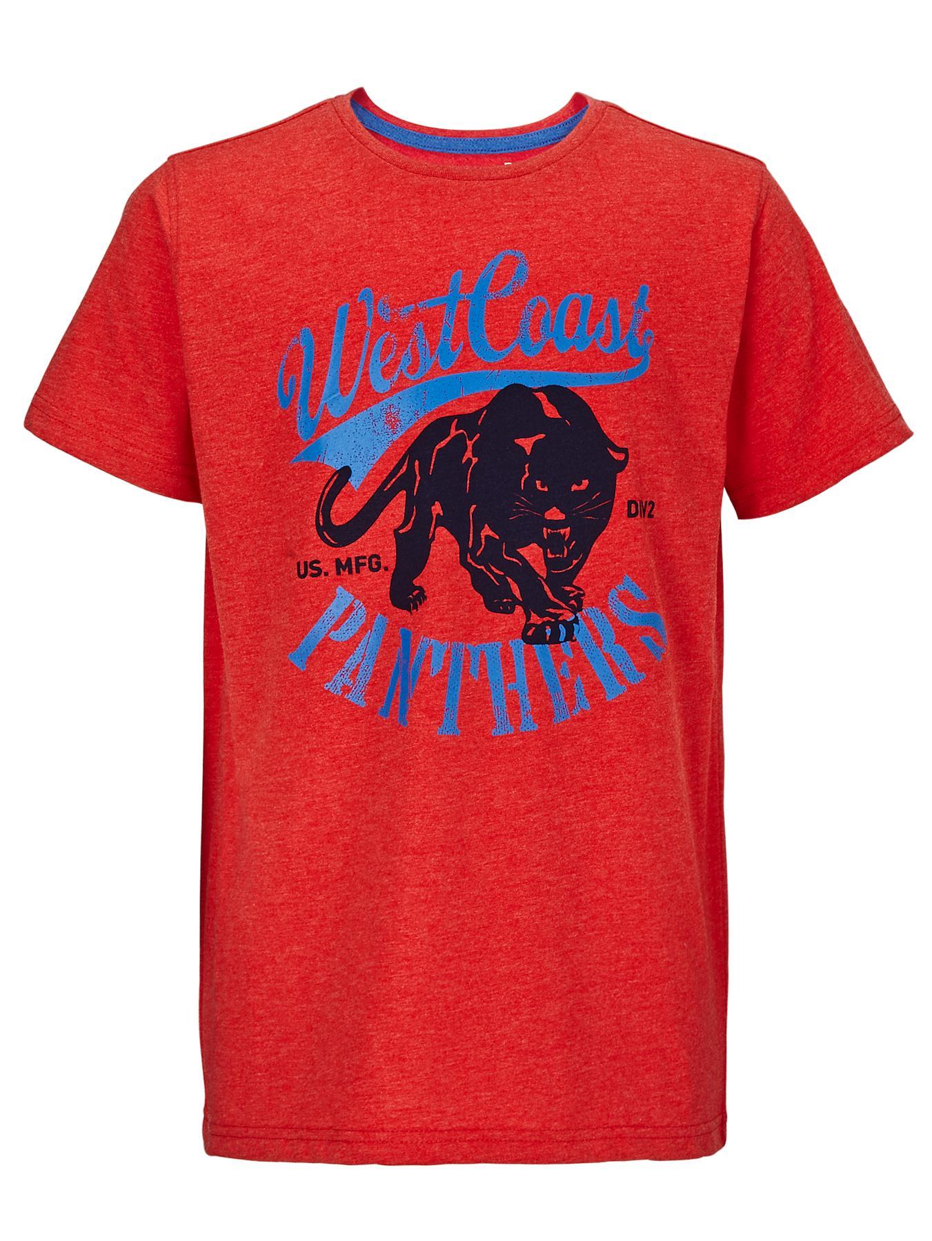 Boys Panther Graphic T-shirt, Red Boys Panther Graphic T-shirt, Red