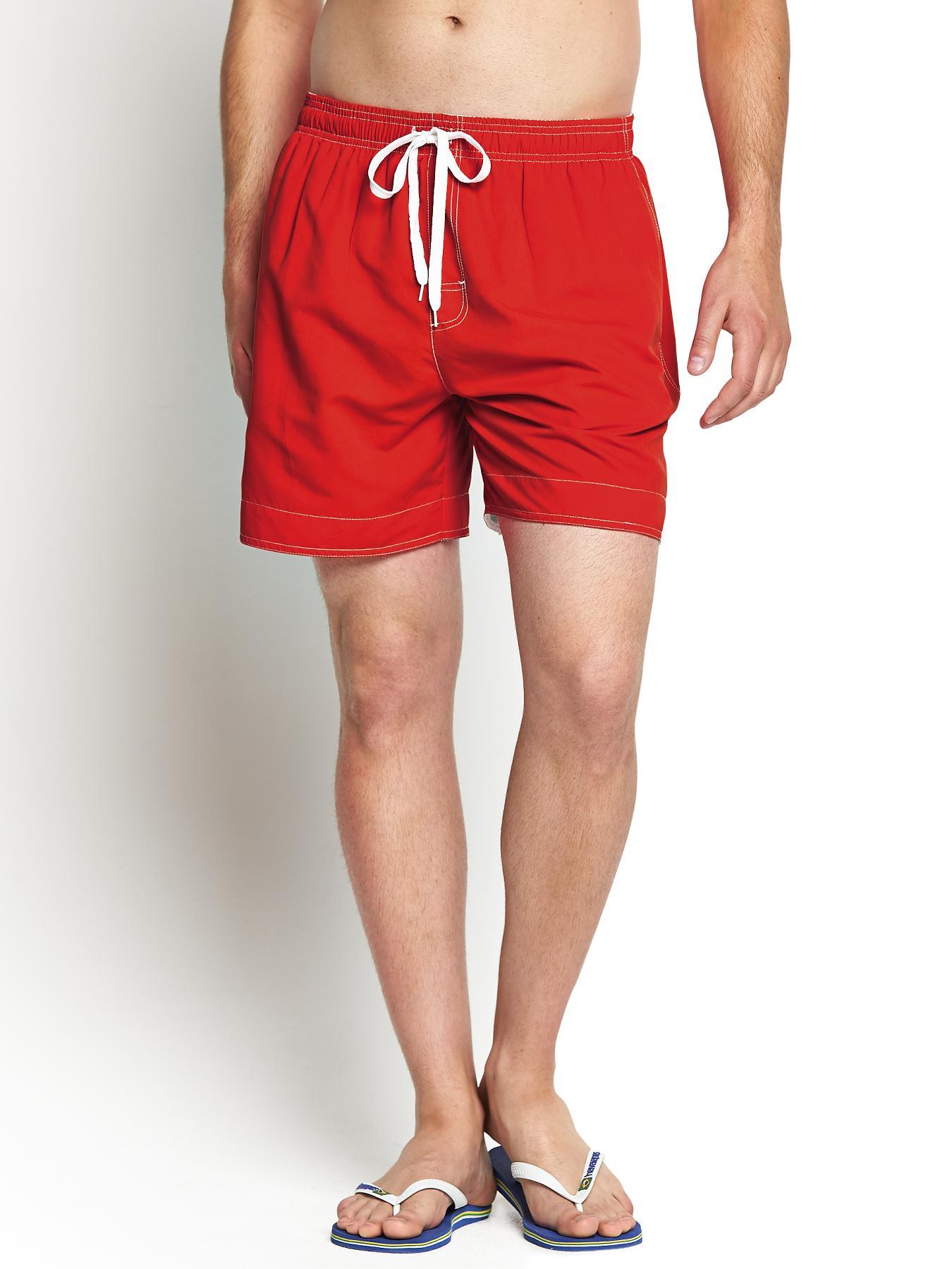 Mens Swim Shorts, Red Mens Swim Shorts, Red