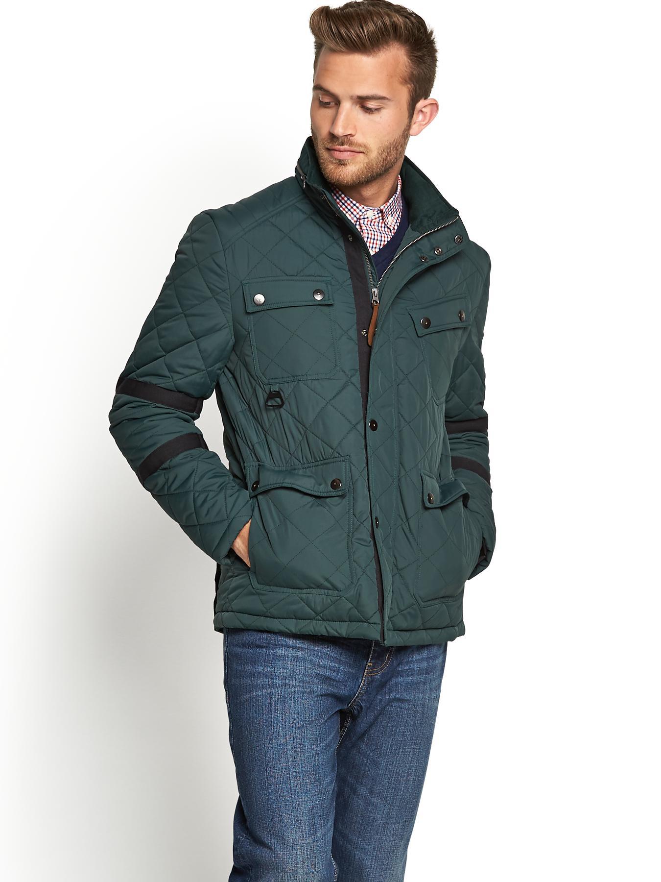 Mens Quilted Four Pocket Jacket, Green Mens Quilted Four Pocket Jacket, Green