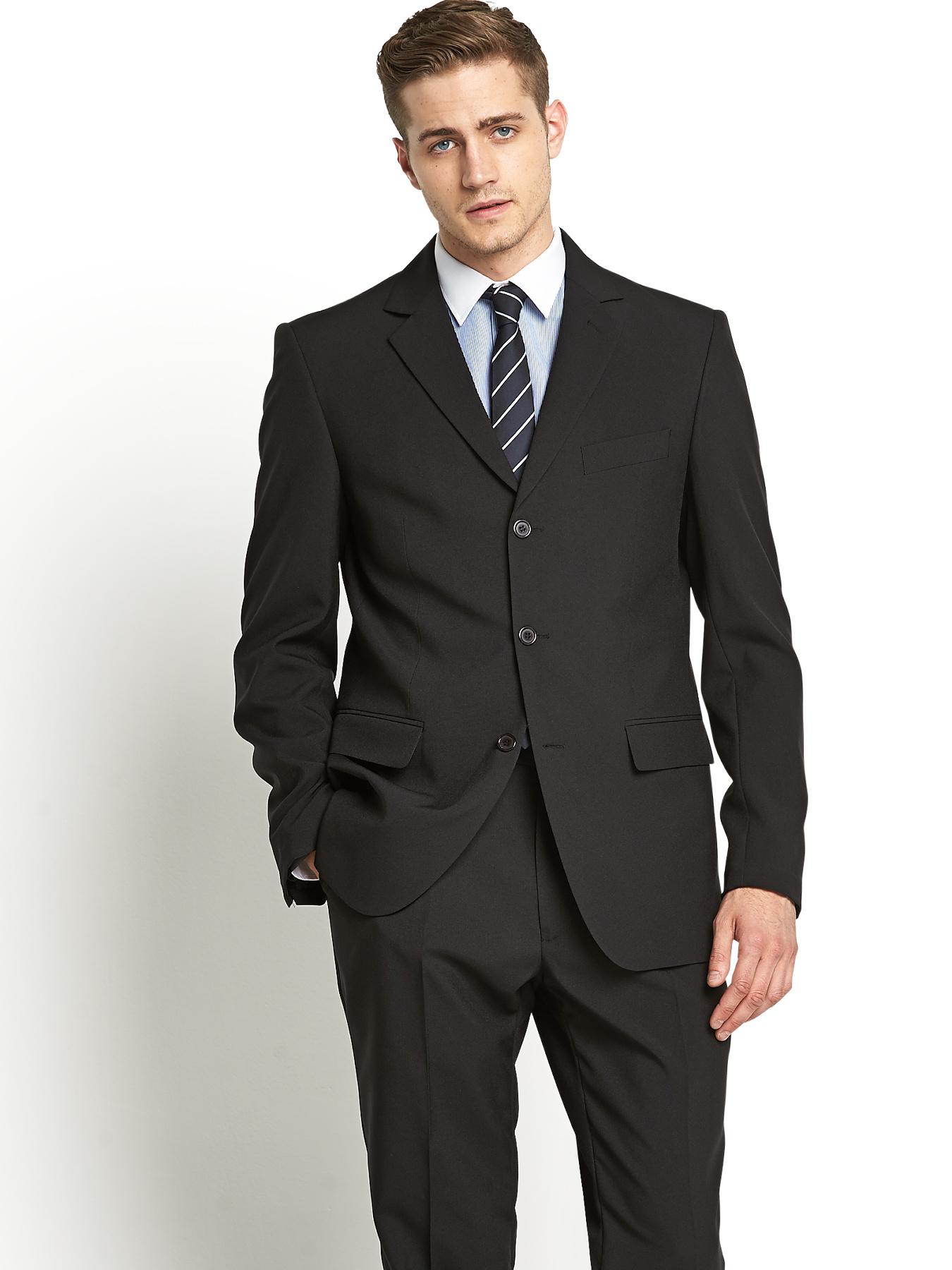 Mens Single Breasted Suit Jacket Regular fit, Black Mens Single Breasted Suit Jacket Regular fit, Black