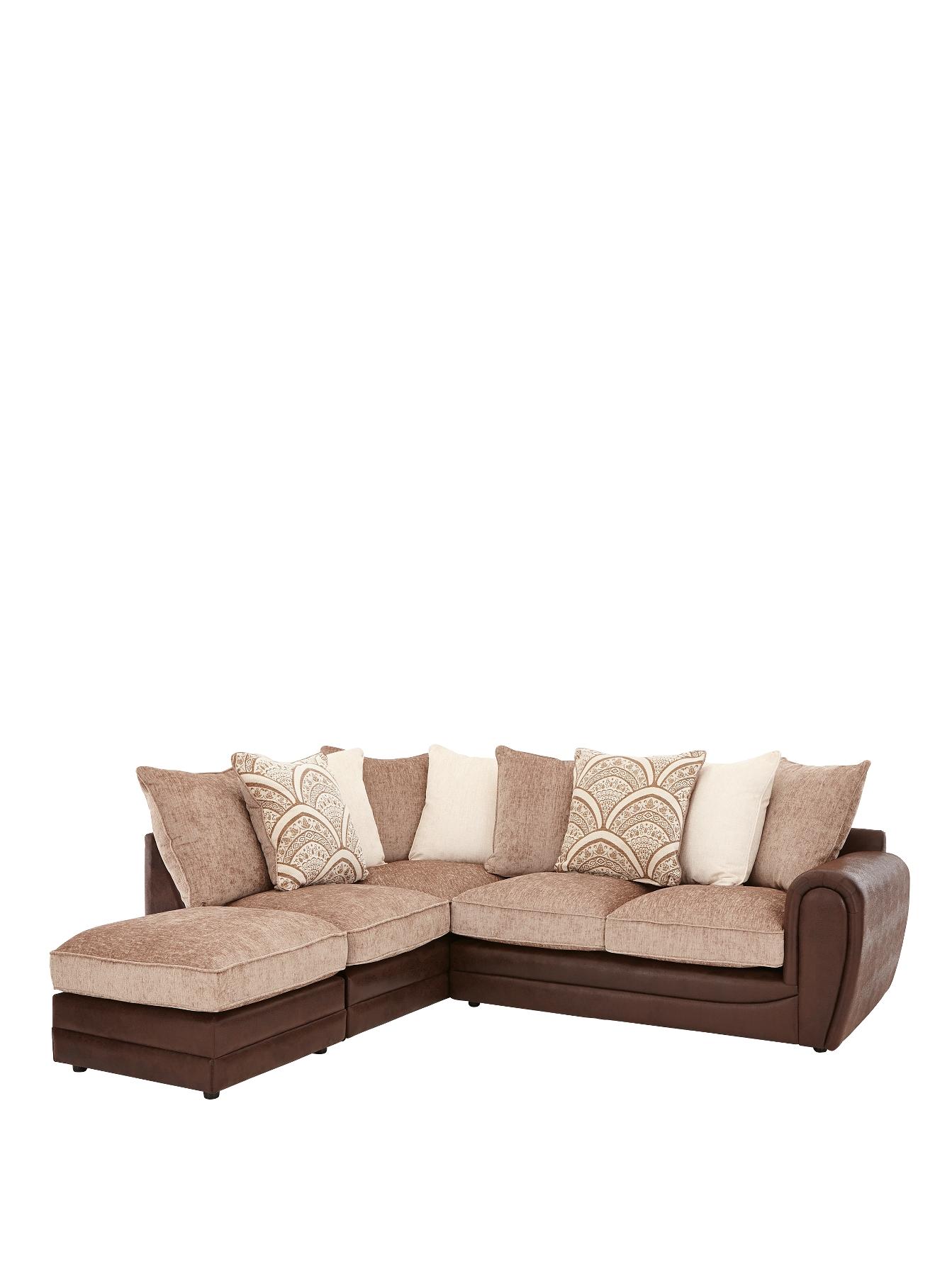 Gatsby Left Hand Single Arm Corner Chaise + Footstool, Black,Grey,Chocolate Gatsby Left Hand Single Arm Corner Chaise + Footstool, Black,Grey,Chocolate
