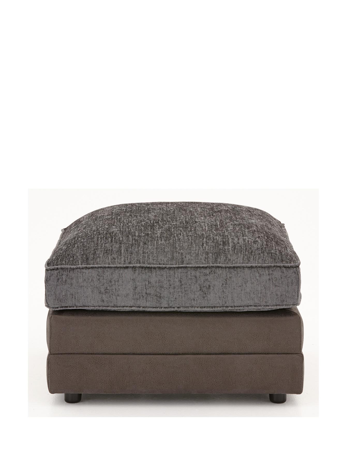 Gatsby Footstool, Chocolate,Grey,Black Gatsby Footstool, Chocolate,Grey,Black