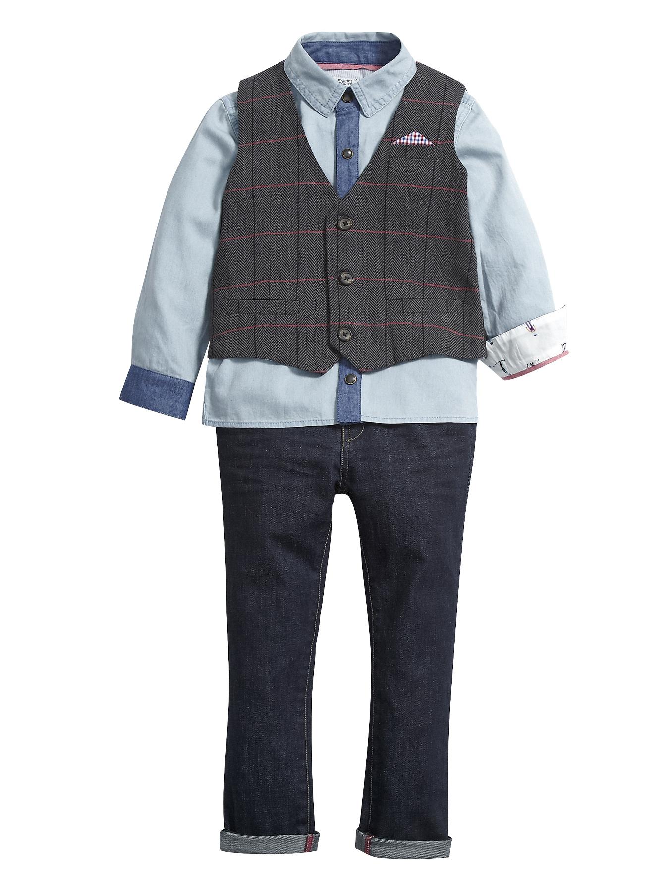 Waistcoat Set (3 piece), Blue Waistcoat Set (3 piece), Blue