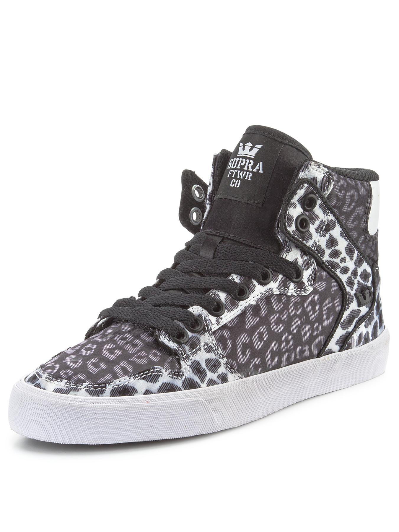 Vaider Snow Leopard Hi Top Fashion Trainers, Black Vaider Snow Leopard Hi Top Fashion Trainers, Black