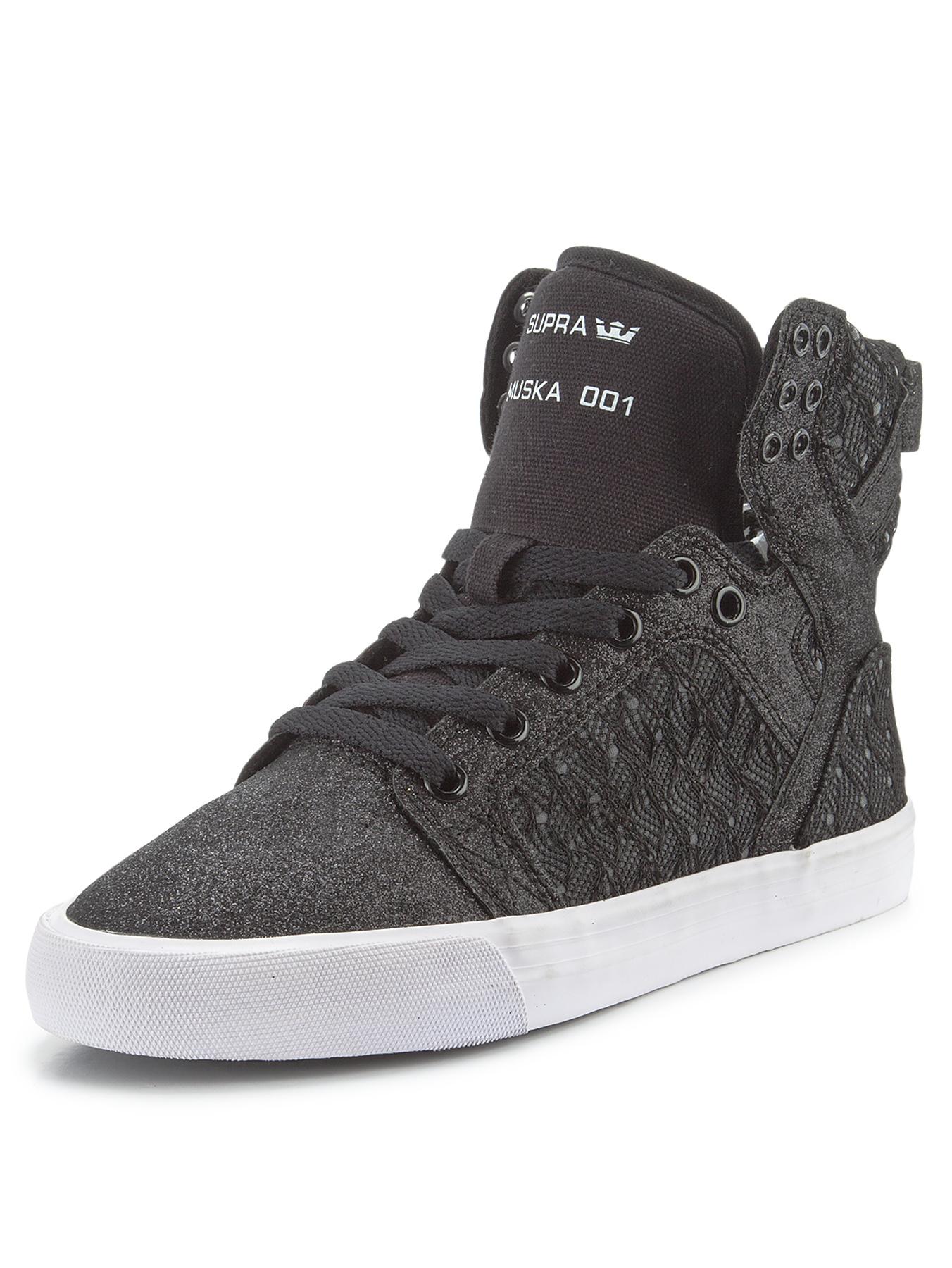 Skytop Glitter Hi Top Fashion Trainers, Black Skytop Glitter Hi Top Fashion Trainers, Black