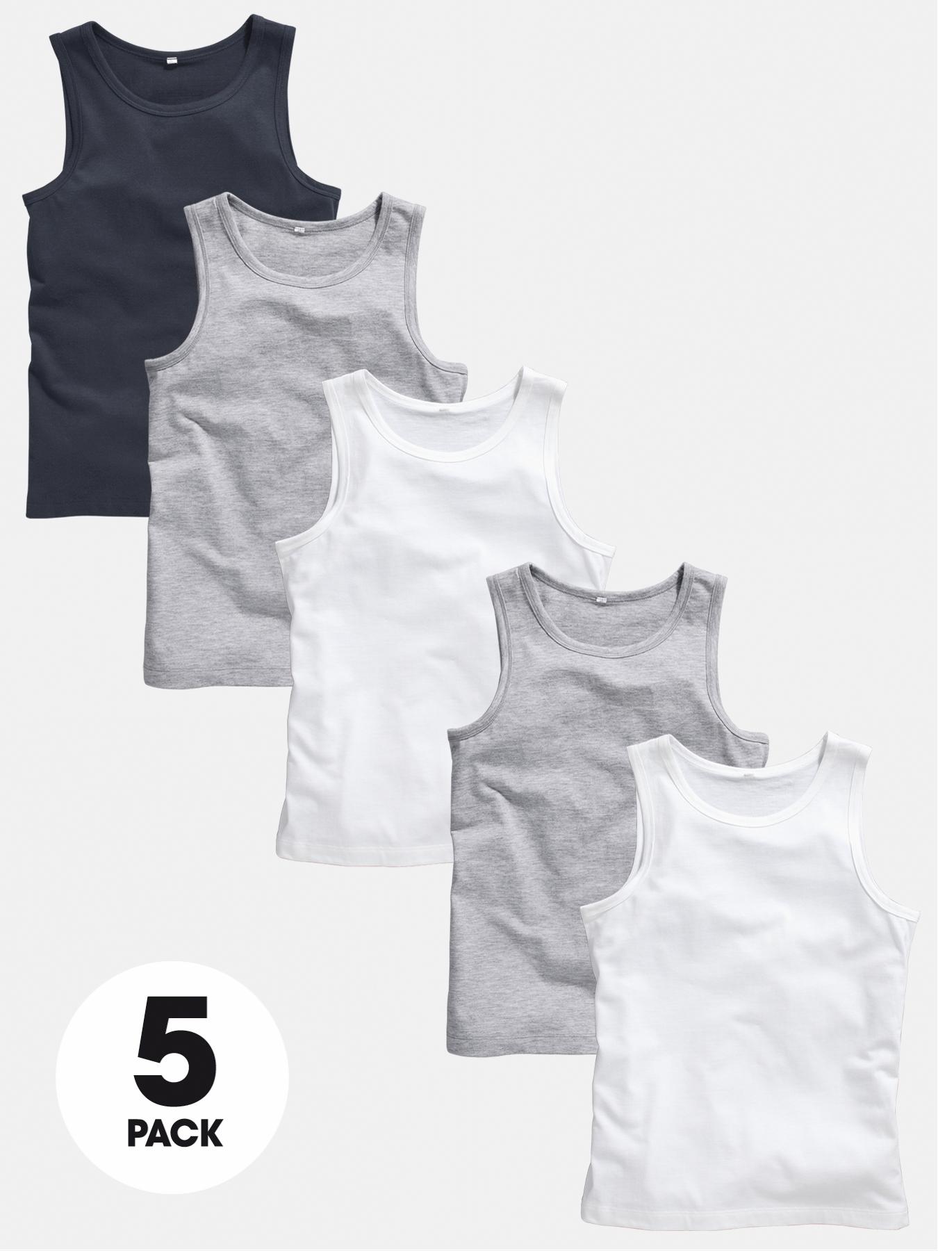 Boys Basic Vest Tops (5 Pack) Boys Basic Vest Tops (5 Pack)
