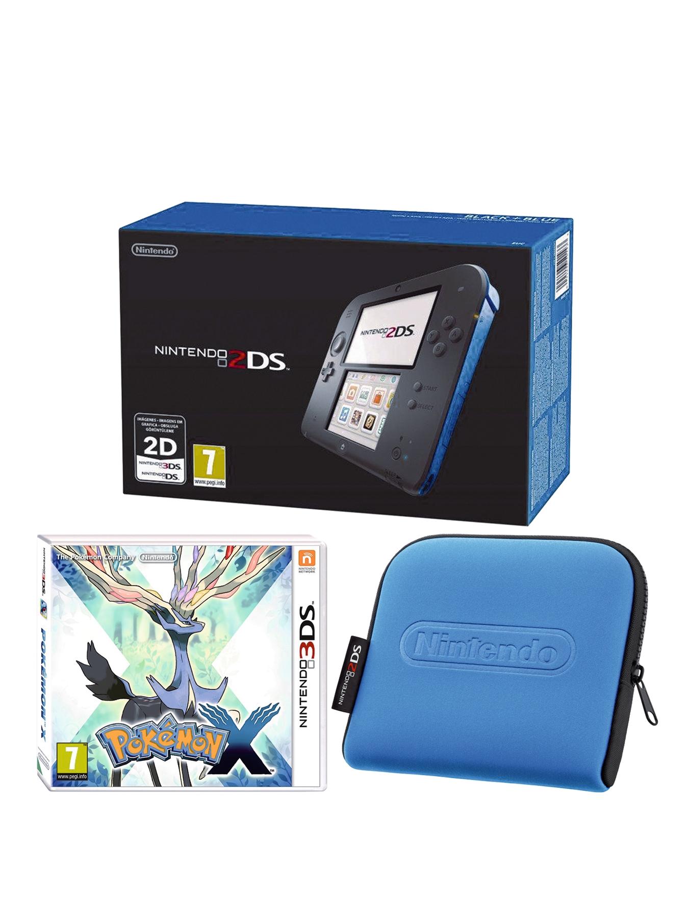 2DS Black and Blue Console with Pokemon X and 2DS Case 2DS Black and Blue Console with Pokemon X and 2DS Case