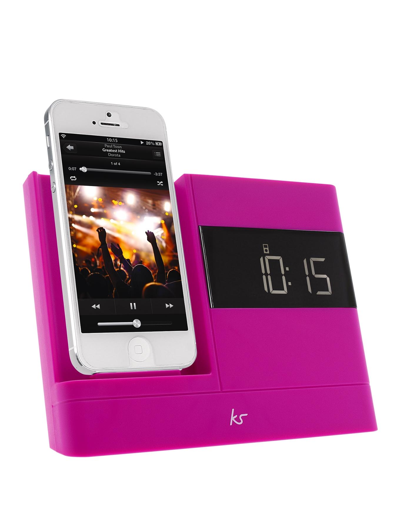 X-Dock 2 8 Pin Lightning Connector Clock Radio Dock for iPhone 5 - Pink X-Dock 2 8 Pin Lightning Connector Clock Radio Dock for iPhone 5 - Pink