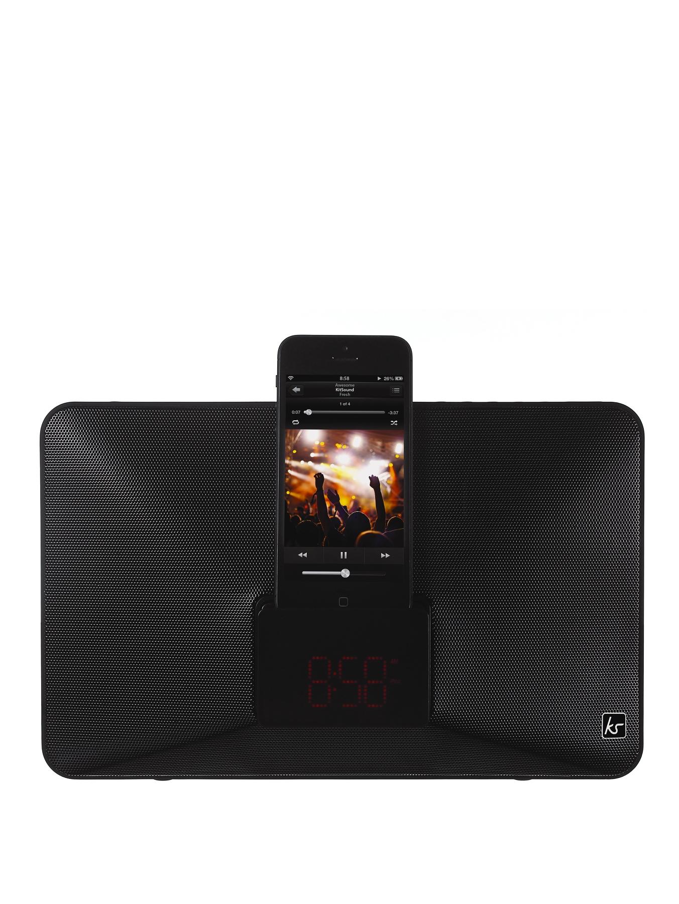 Fresh 8 Pin Lightning Clock Radio Speaker Docking Station - Black Fresh 8 Pin Lightning Clock Radio Speaker Docking Station - Black