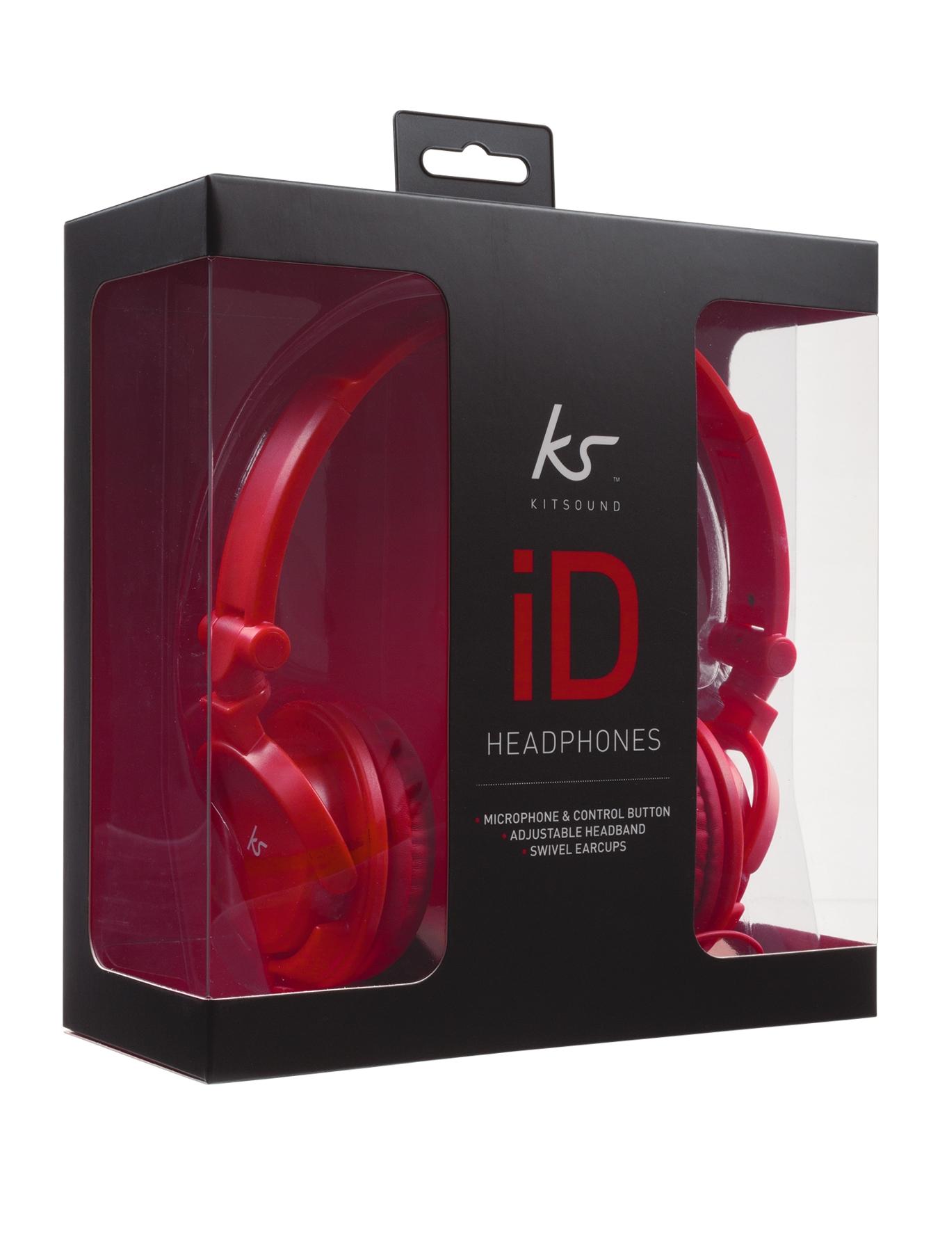 iD On Ear Headhones with Microphone - Red iD On Ear Headhones with Microphone - Red