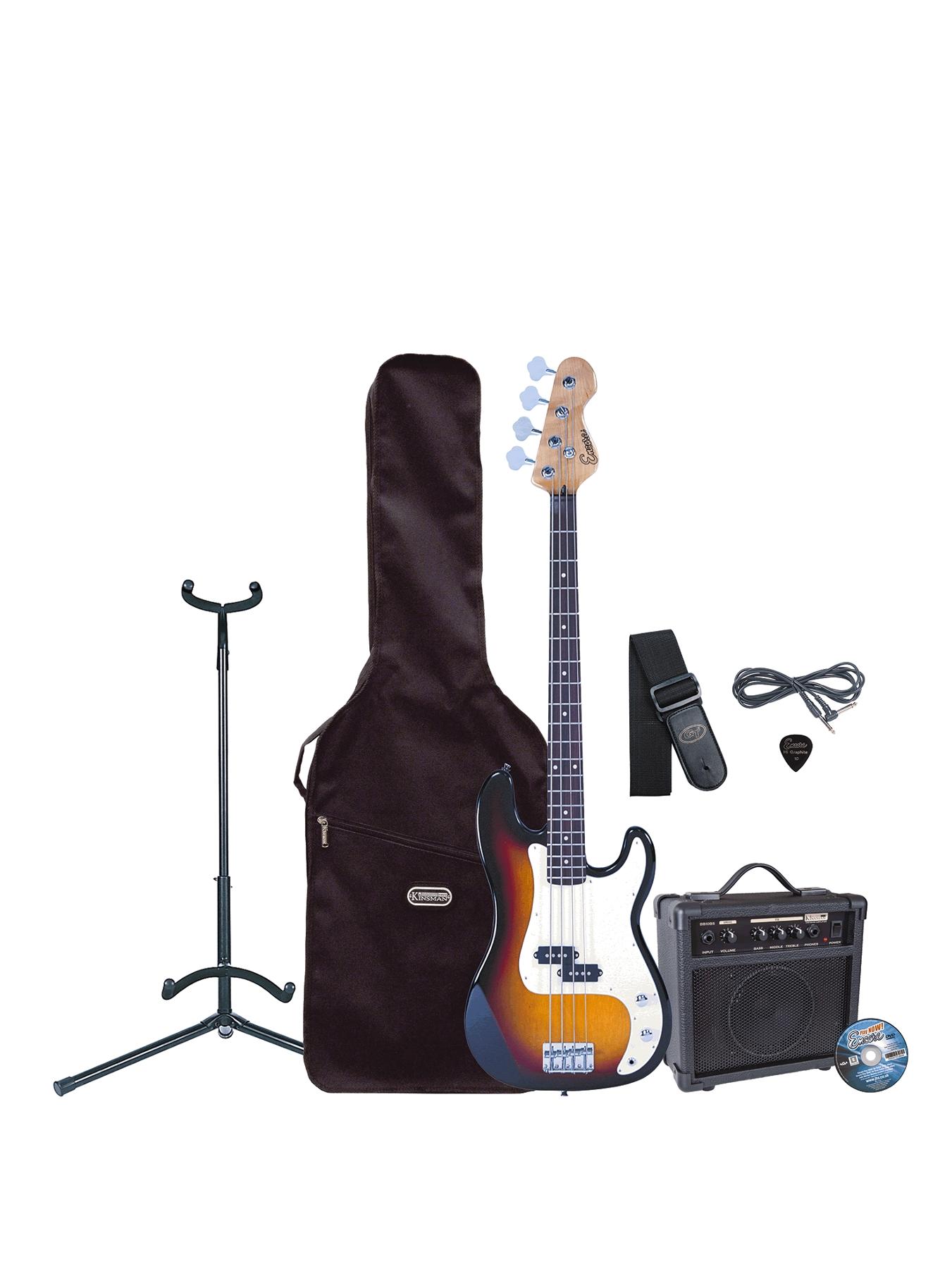 Electric Bass Guitar Set-up with Amp - Sunburst Electric Bass Guitar Set-up with Amp - Sunburst