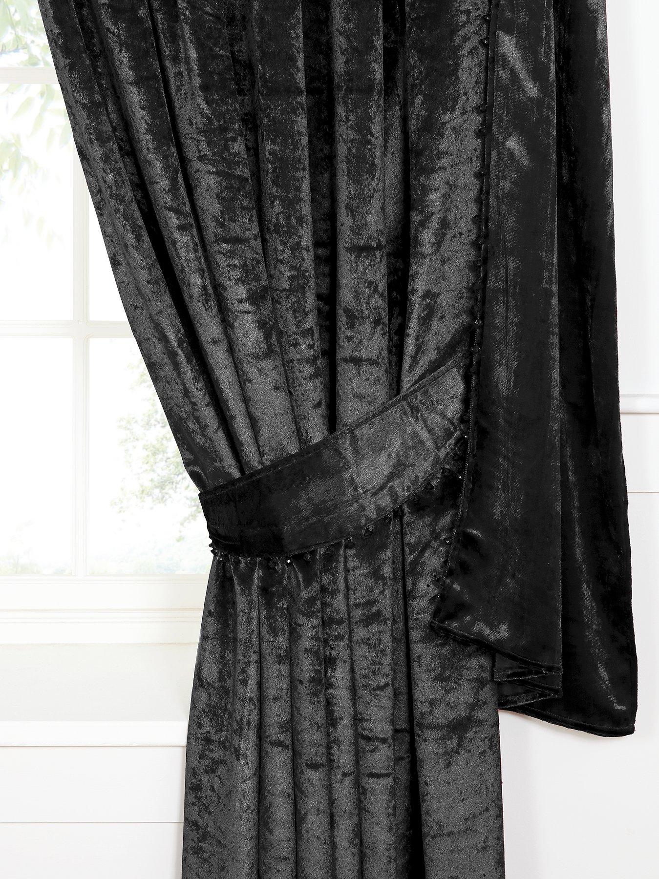 Laurence Llewellyn-Bowen Venezia black crushed velvet curtains very