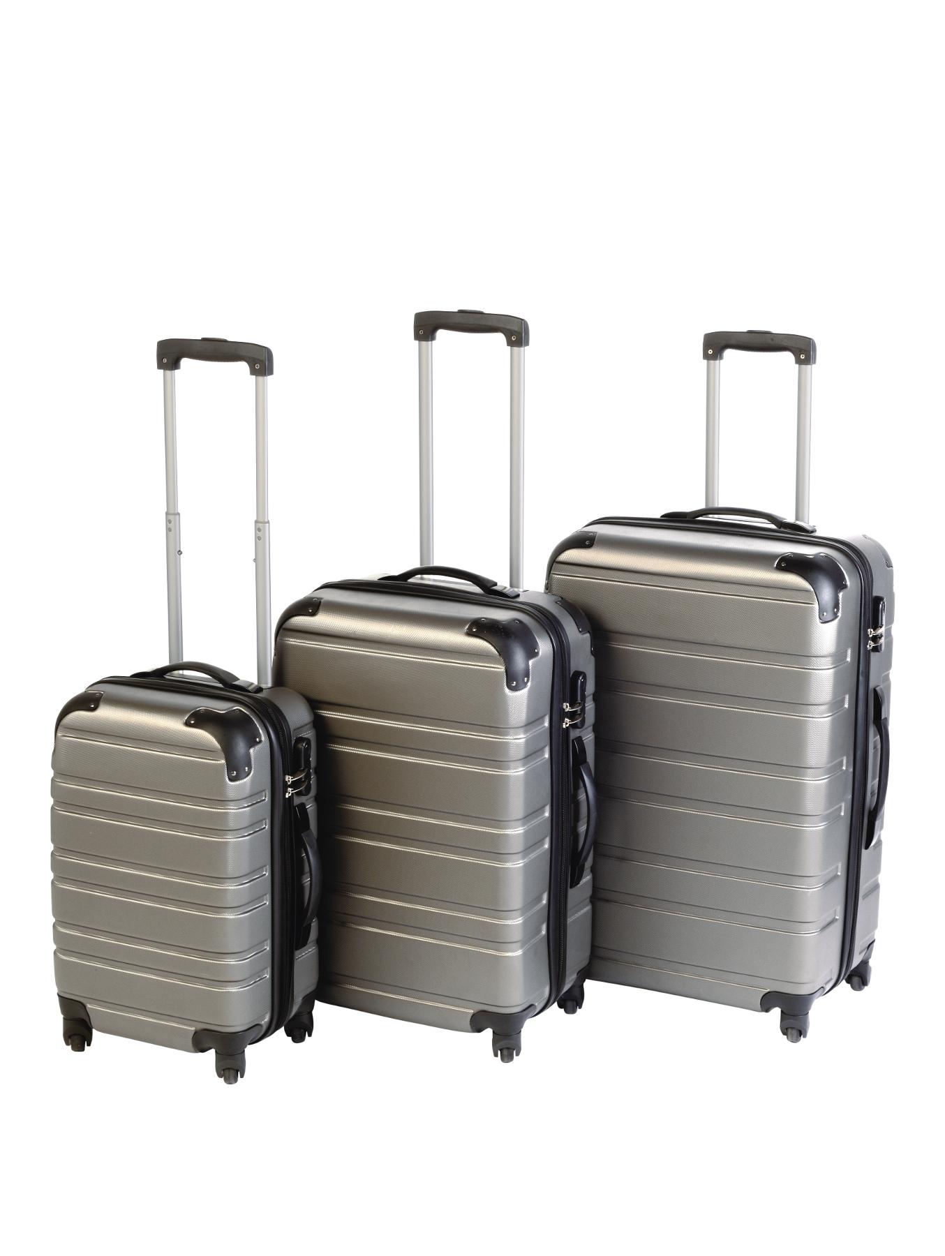 3-Piece ABS Luggage Set - Pewter 3-Piece ABS Luggage Set - Pewter