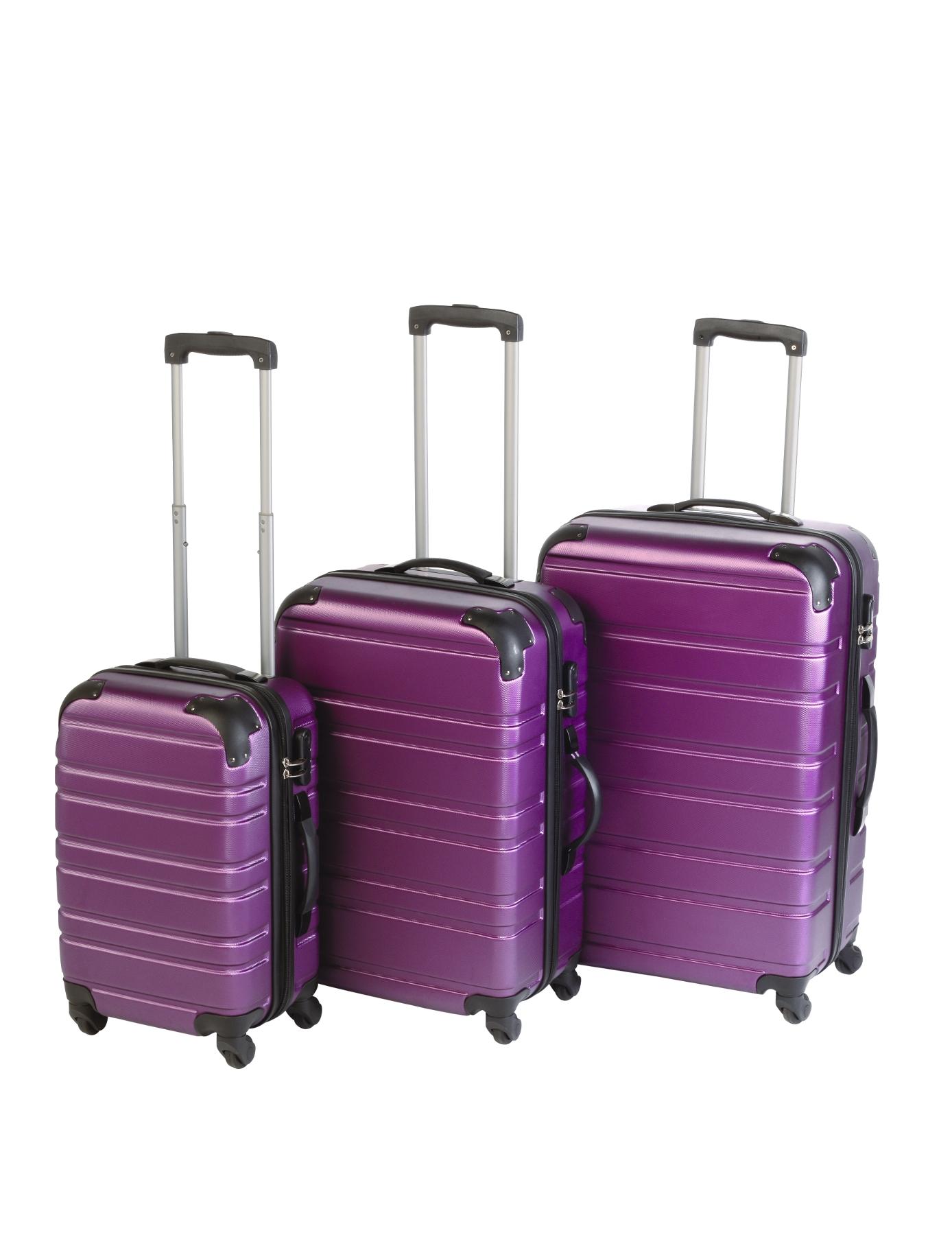3-Piece ABS Luggage Set - Plum 3-Piece ABS Luggage Set - Plum